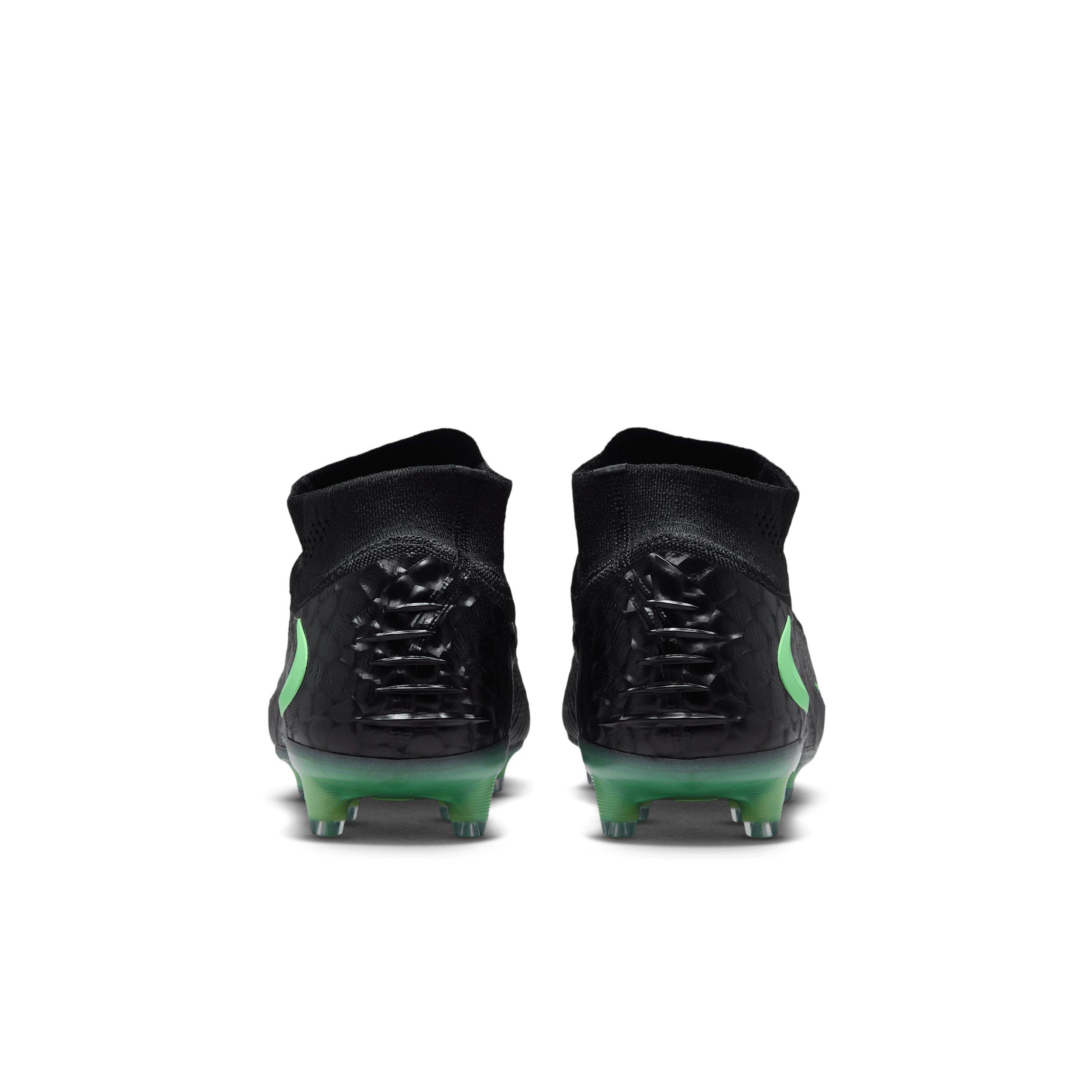 Nike Phantom 6 High Elite AG "Black/Black/Illusion Green" Men's Soccer Cleat - BLACK/BLACK/GREEN Thumbnail View 5