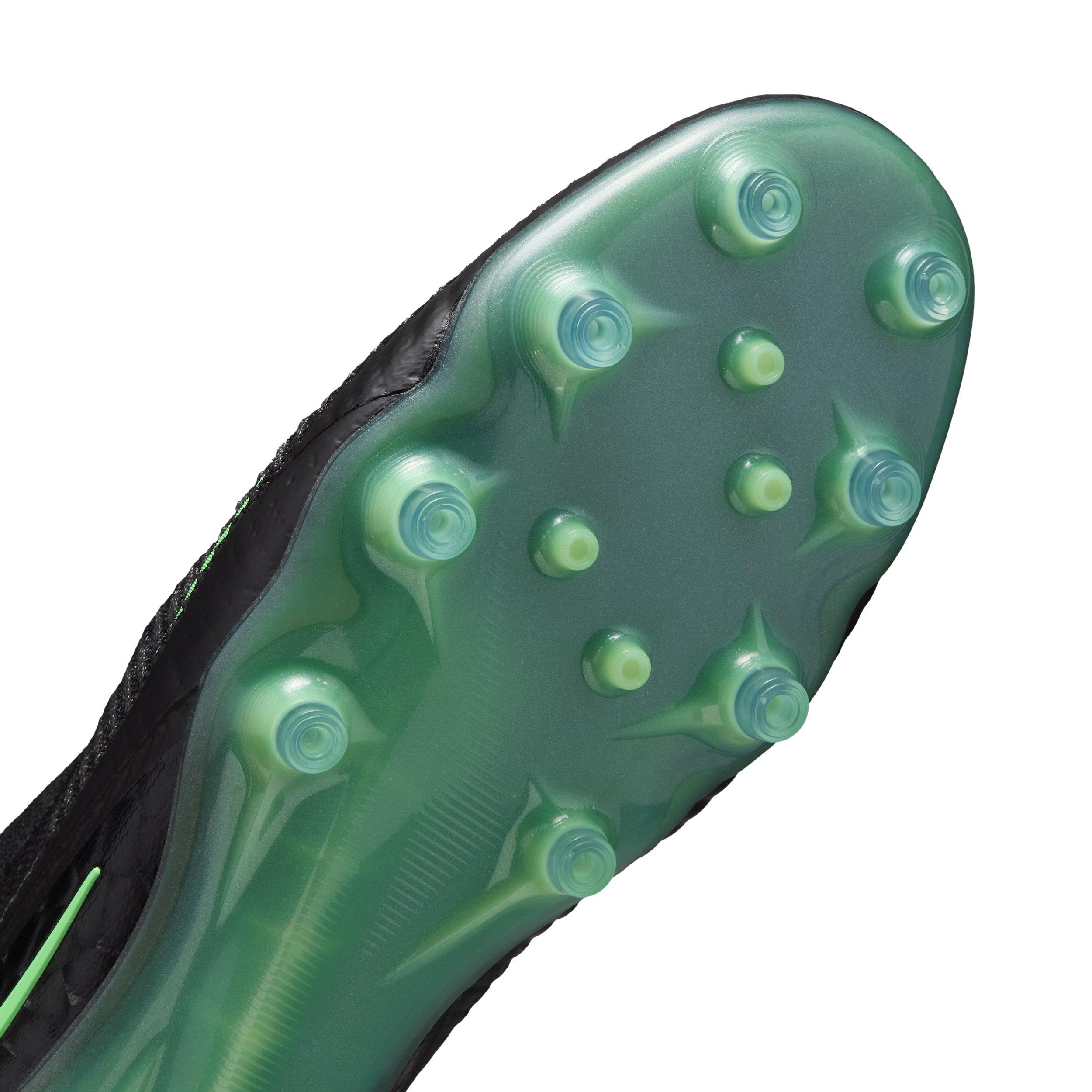 Nike Phantom 6 High Elite AG "Black/Black/Illusion Green" Men's Soccer Cleat - BLACK/BLACK/GREEN Thumbnail View 7
