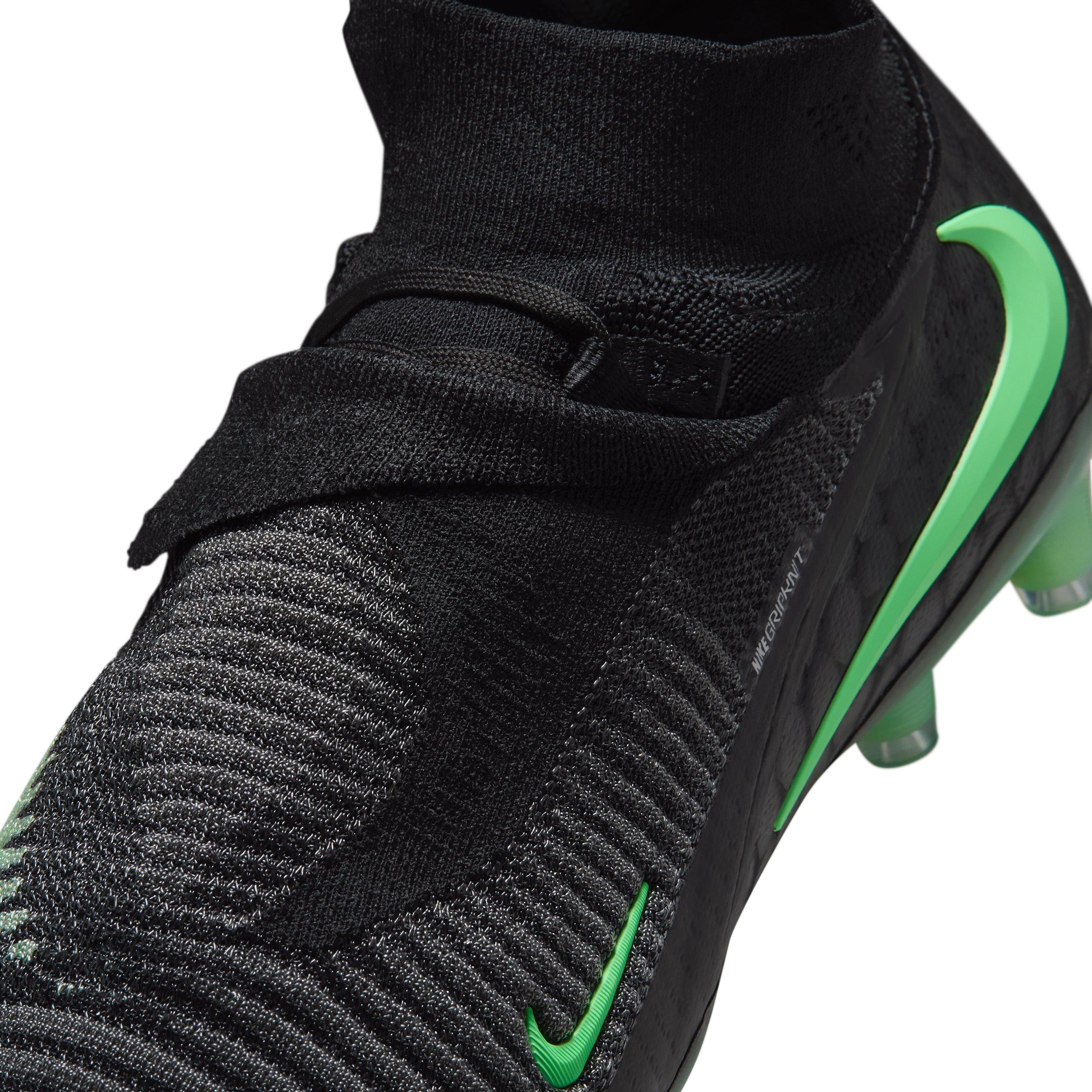 Nike Phantom 6 High Elite AG "Black/Black/Illusion Green" Men's Soccer Cleat - BLACK/BLACK/GREEN Thumbnail View 8