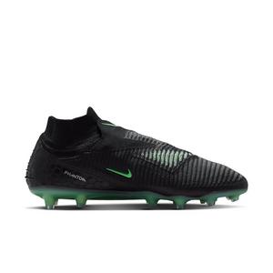 Nike Phantom 6 High Elite AG "Black/Black/Illusion Green" Men's Soccer Cleat - BLACK/BLACK/GREEN