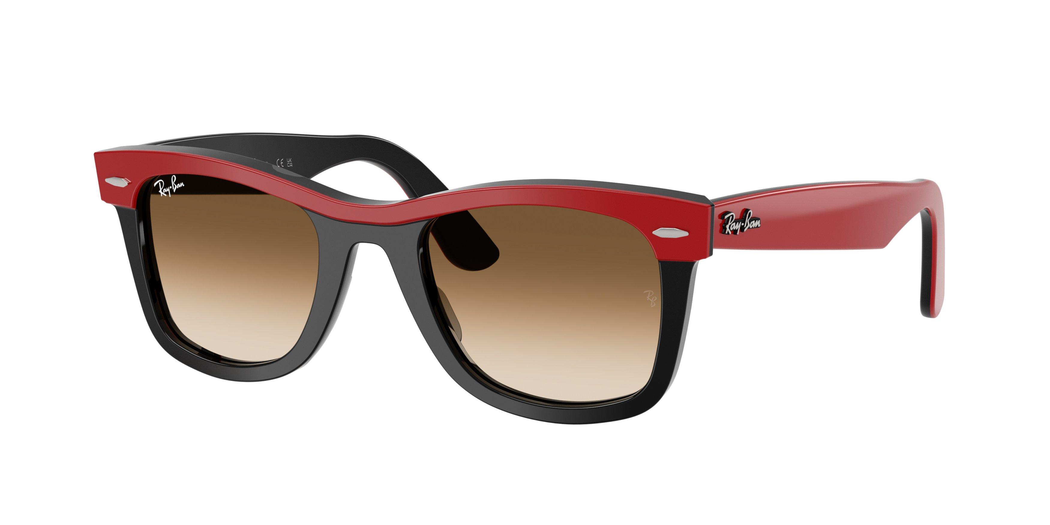 Ray-Ban Wayfarer Brown Gradient Sunglasses &ndash; Red on Black - RED/BLACK Thumbnail View 1
