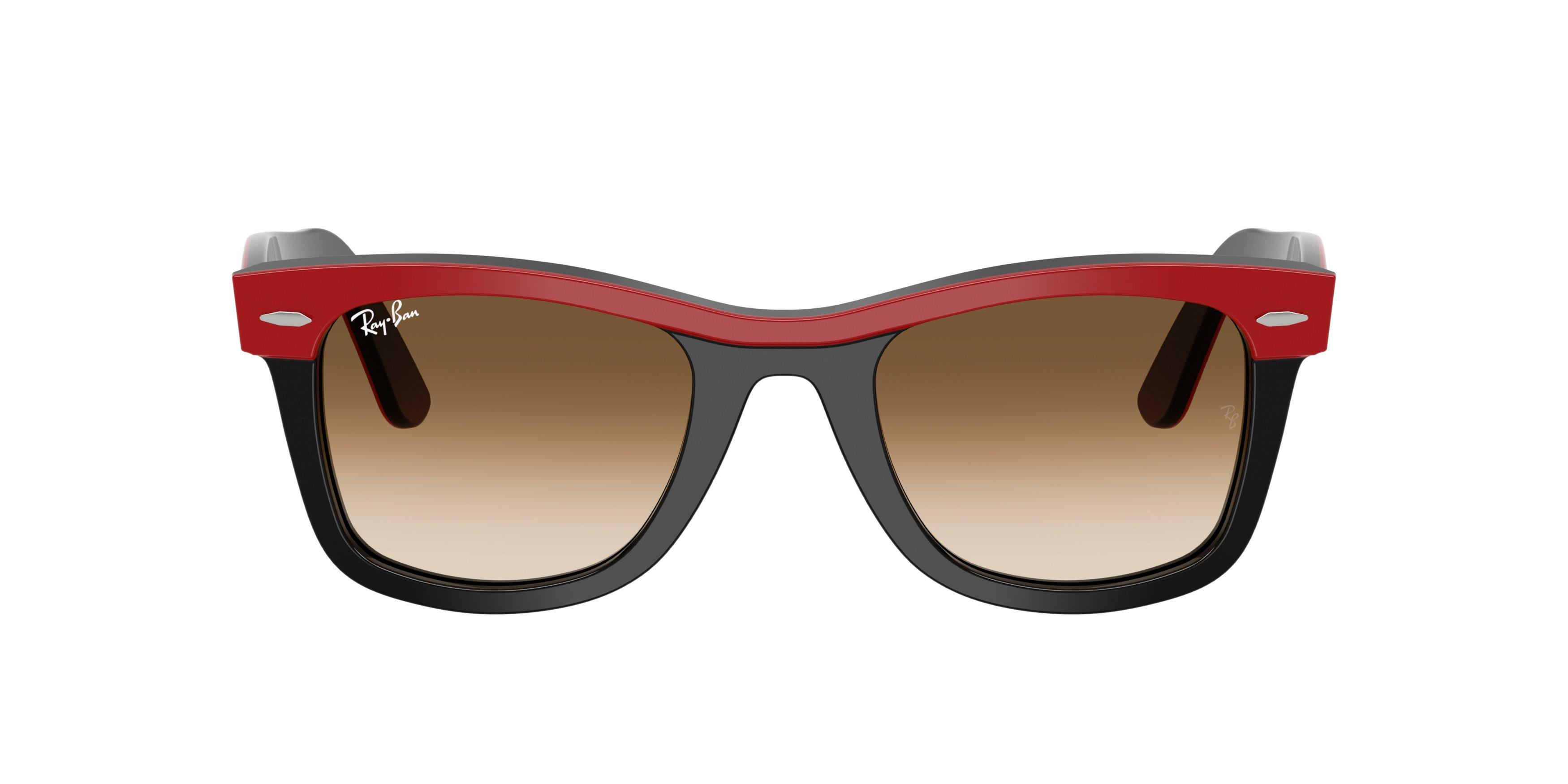 Ray-Ban Wayfarer Brown Gradient Sunglasses &ndash; Red on Black - RED/BLACK Thumbnail View 2