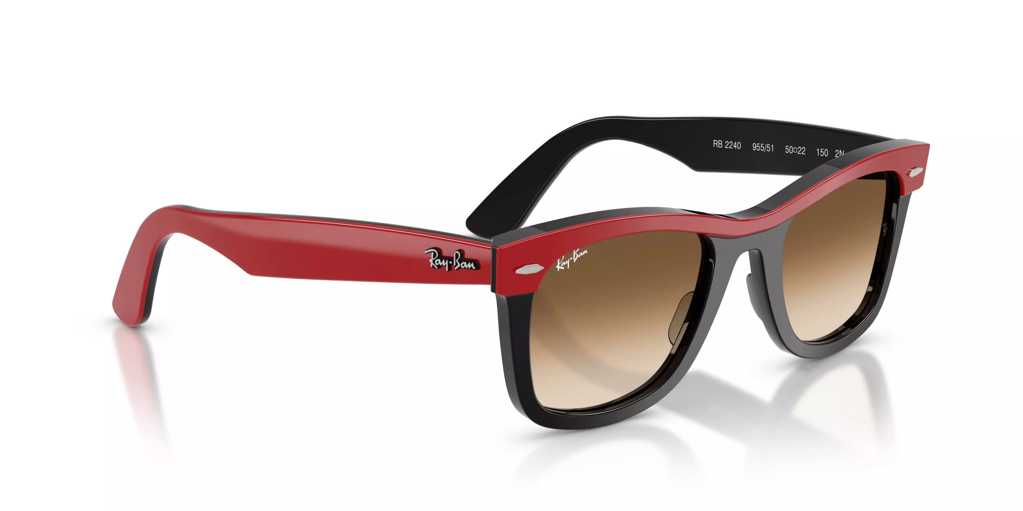 Ray-Ban Wayfarer Brown Gradient Sunglasses – Red on Black - RED/BLACK
