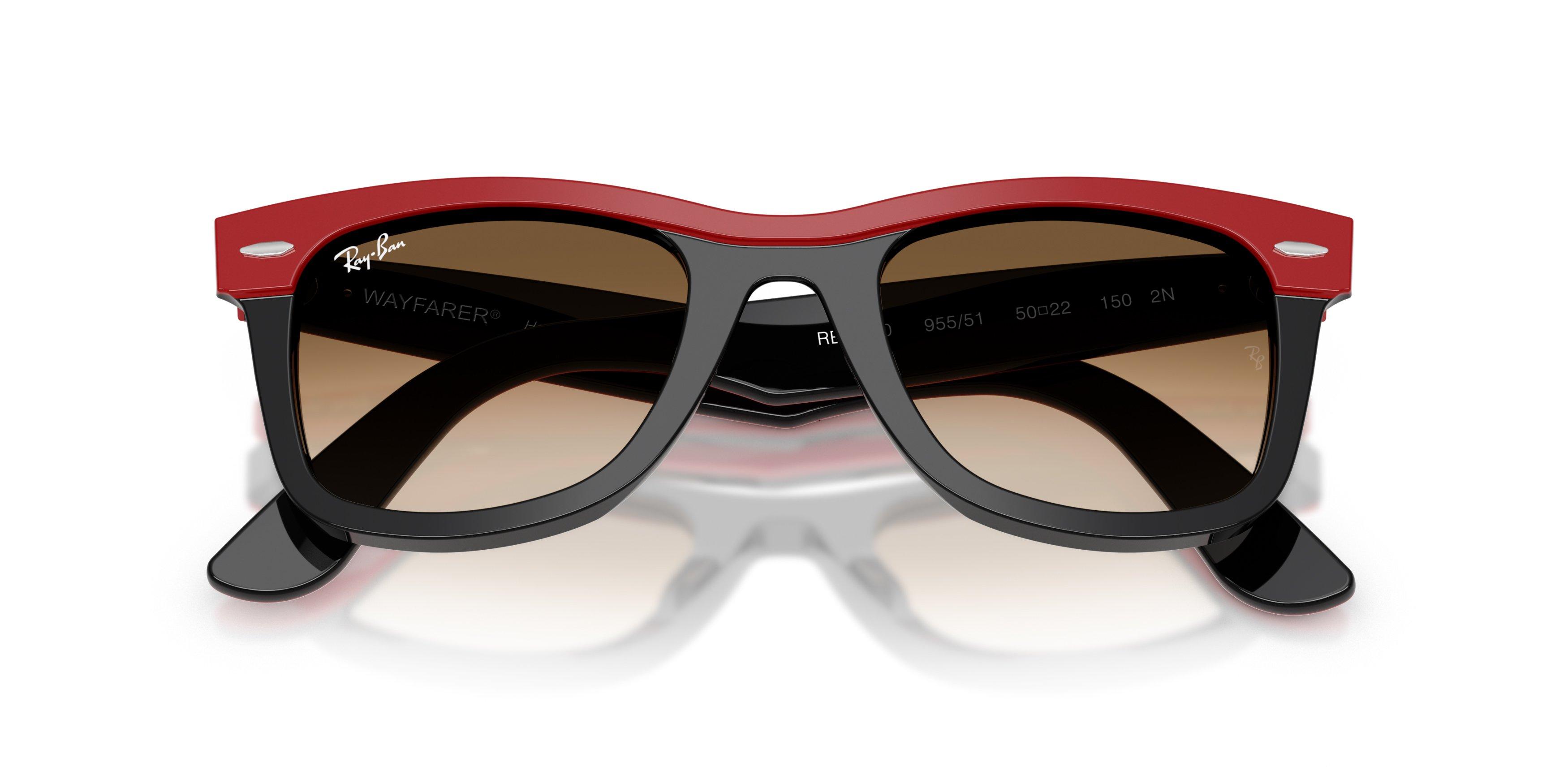 Ray-Ban Wayfarer Brown Gradient Sunglasses &ndash; Red on Black - RED/BLACK Thumbnail View 6