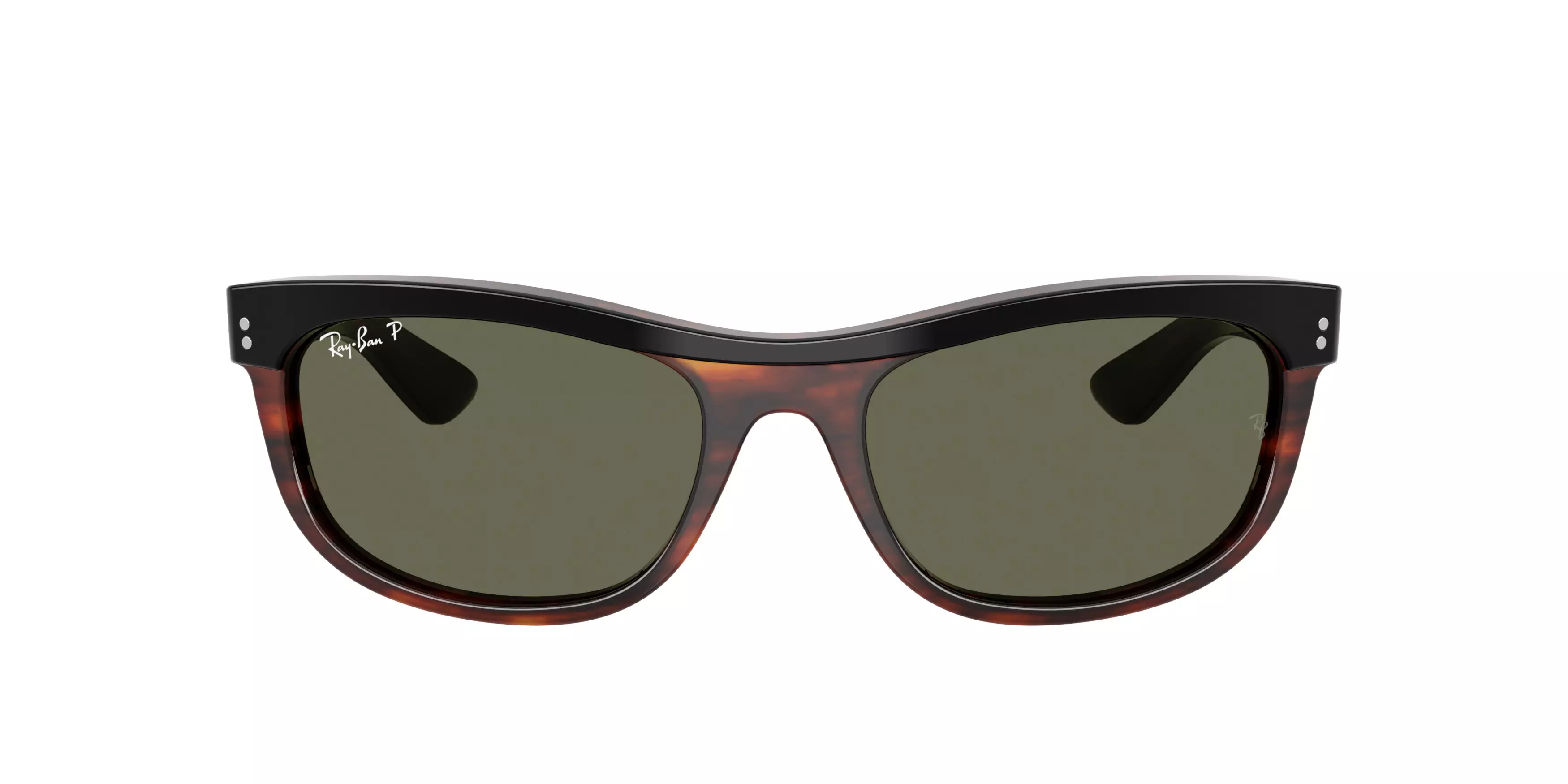 Ray-Ban Balorama Green Polarized Sunglasses – Black on Havana - BLACK/GREEN