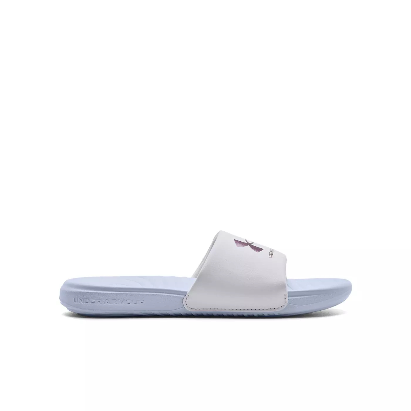 Under Armour Ansa Fixed "White/Oxford Blue" Grade School Girls' Slide - WHITE/BLUE