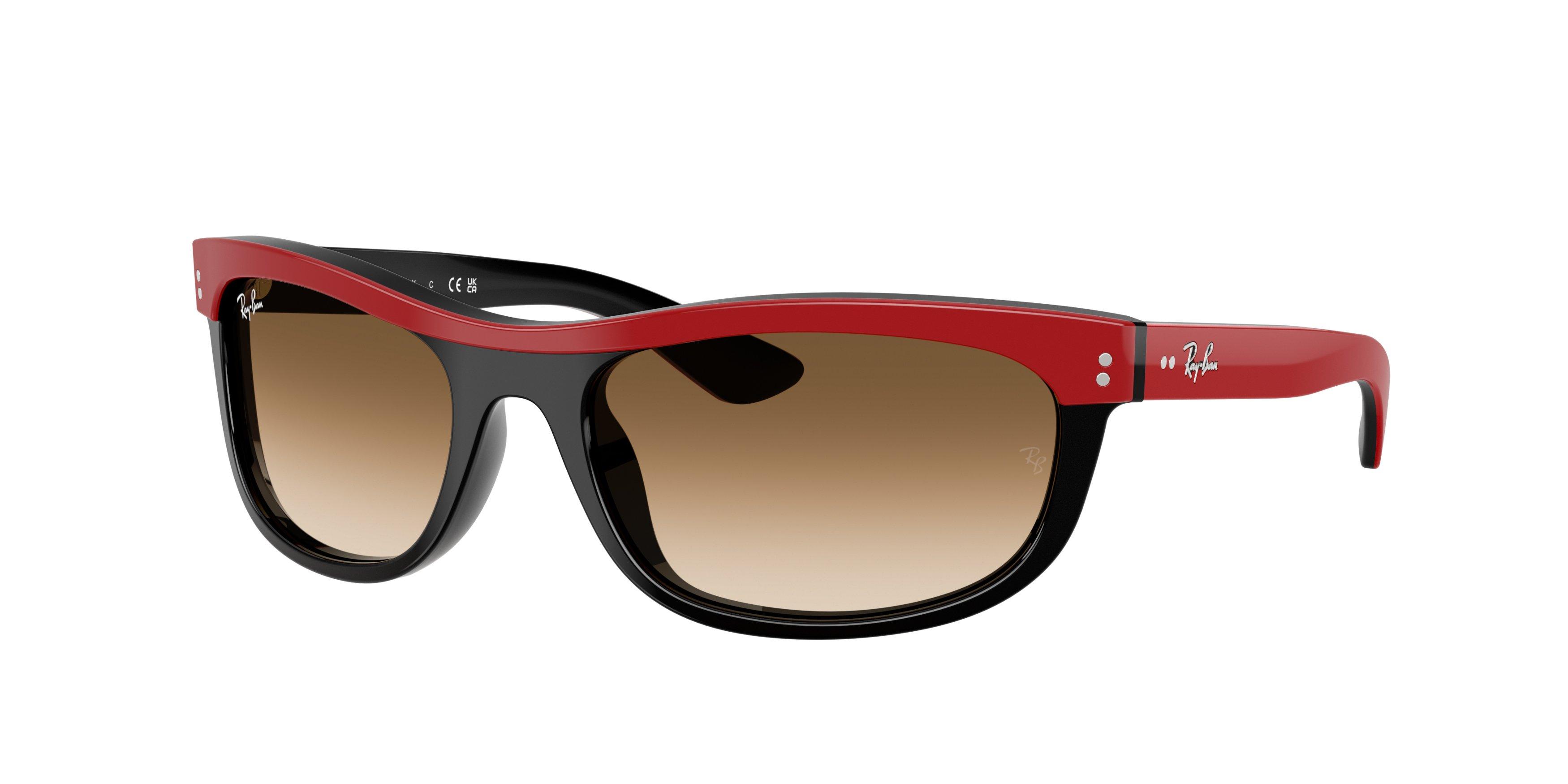 Ray-Ban Balorama Transparent Brown Gradient Sunglasses &ndash; Red On Black - RED/BLACK Thumbnail View 1