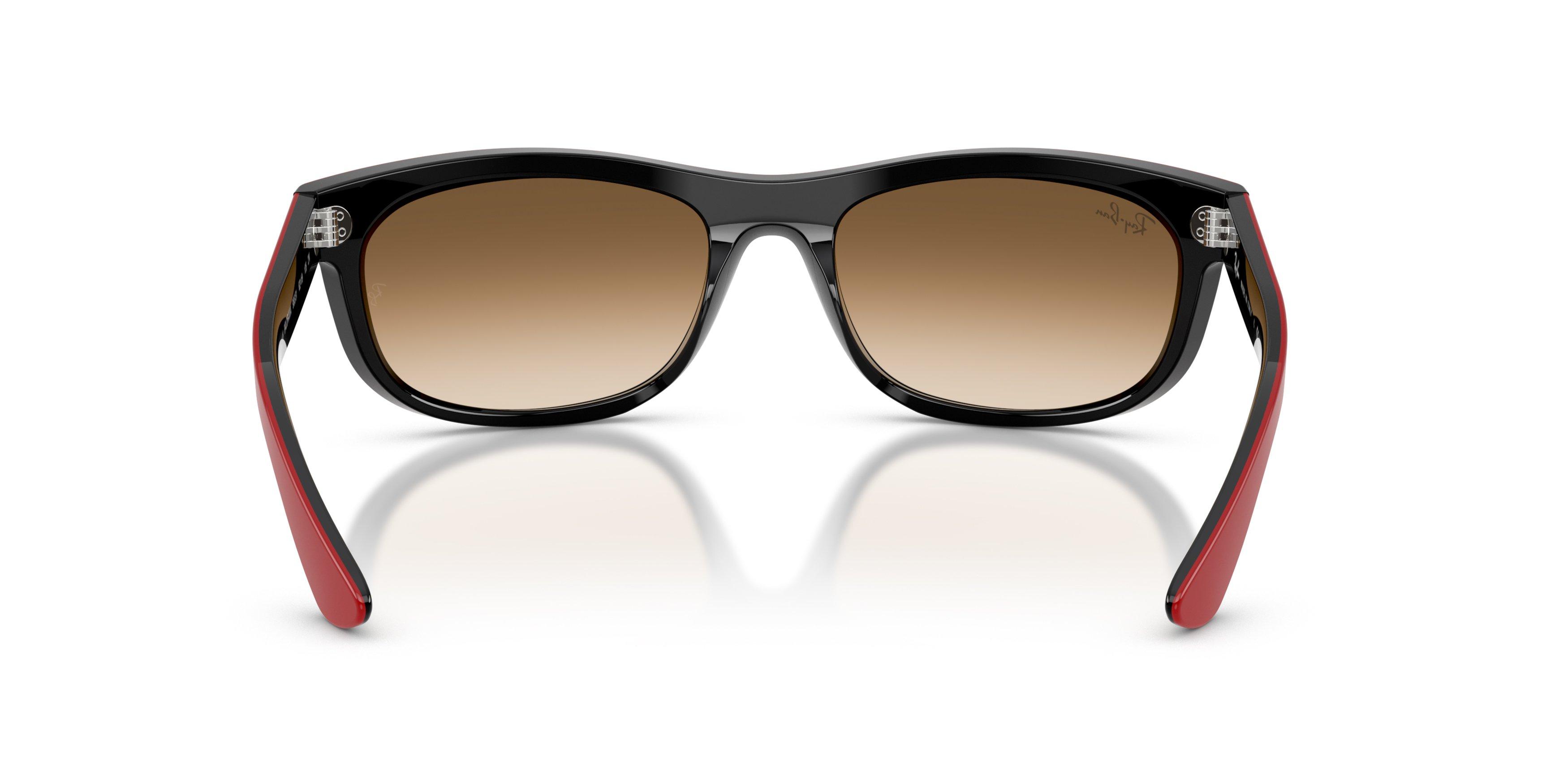 Ray-Ban Balorama Transparent Brown Gradient Sunglasses &ndash; Red On Black - RED/BLACK Thumbnail View 3