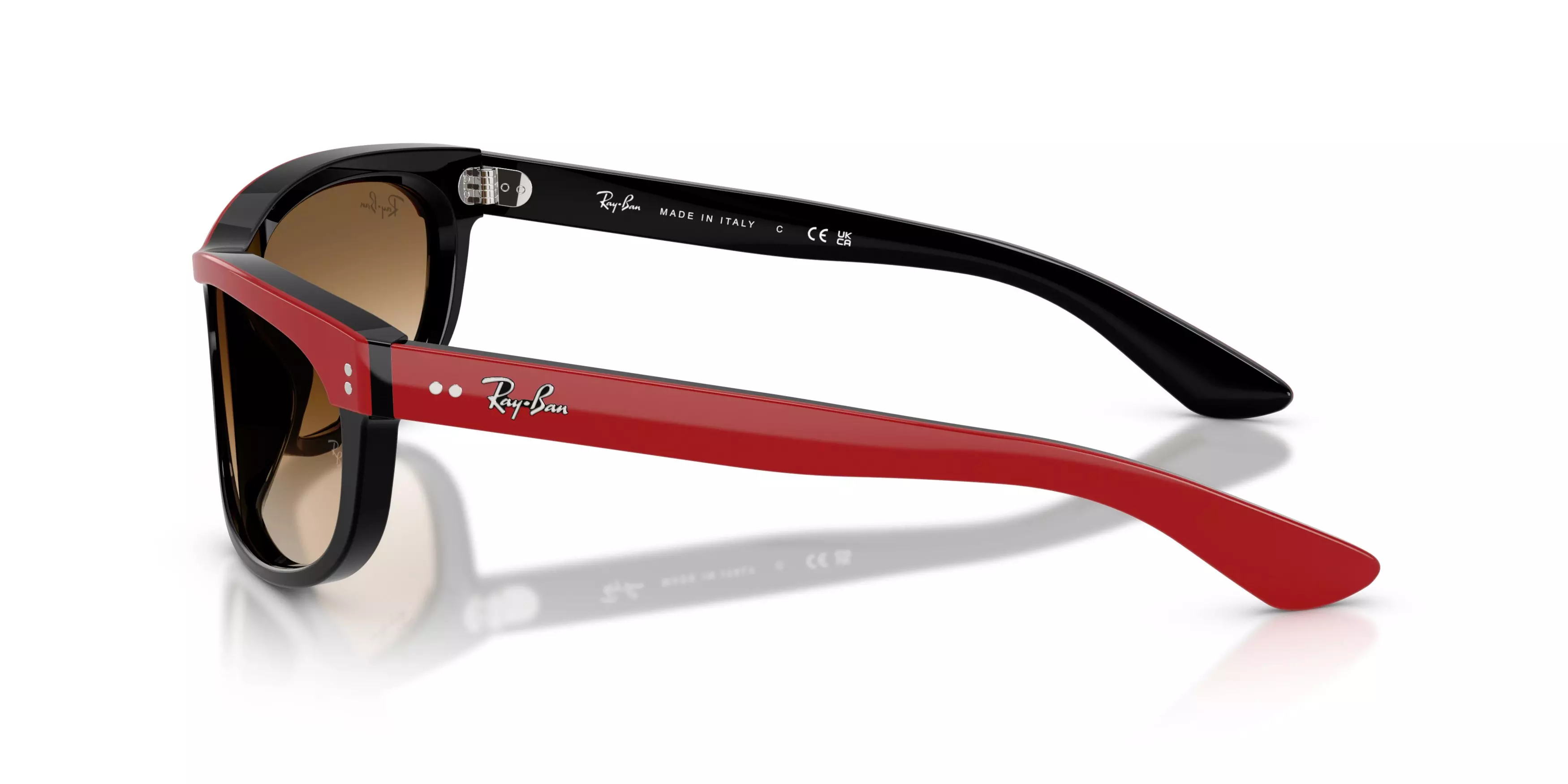 Ray-Ban Balorama Transparent Brown Gradient Sunglasses &ndash; Red On Black - RED/BLACK