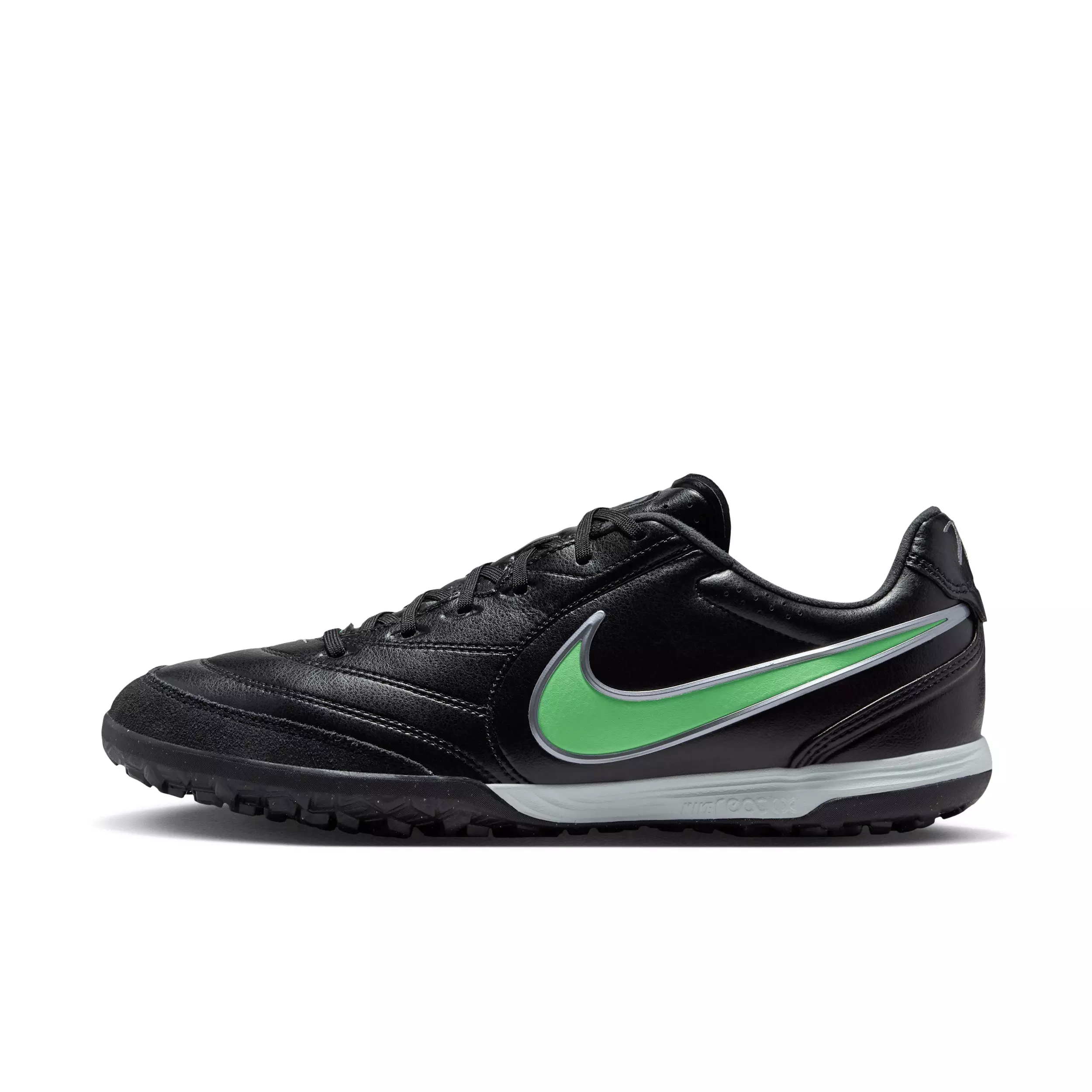 Nike Tiempo Ligera Pro Turf "Black/Black/Illusion Green" Men's Soccer Shoe - BLACK/BLACK/GREEN