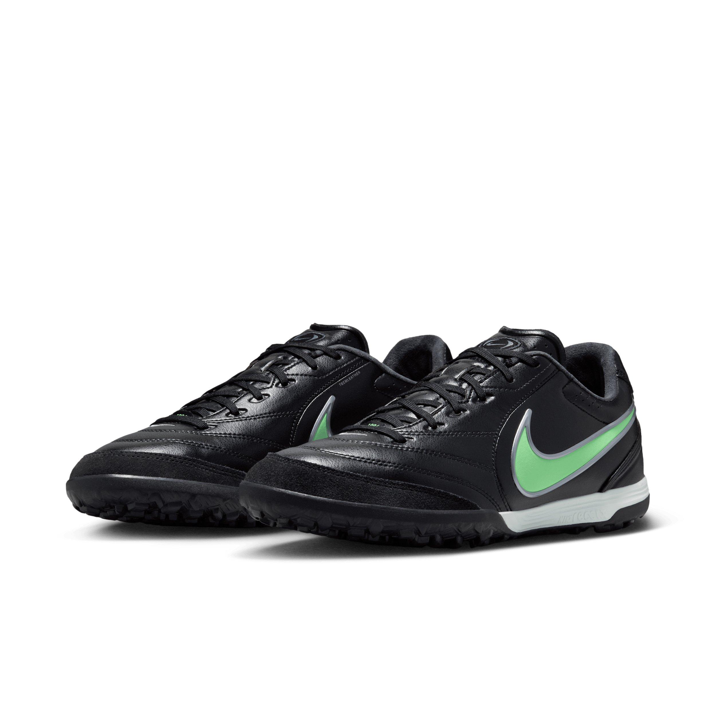 Nike Tiempo Ligera Pro Turf "Black/Black/Illusion Green" Men's Soccer Shoe - BLACK/BLACK/GREEN Thumbnail View 3