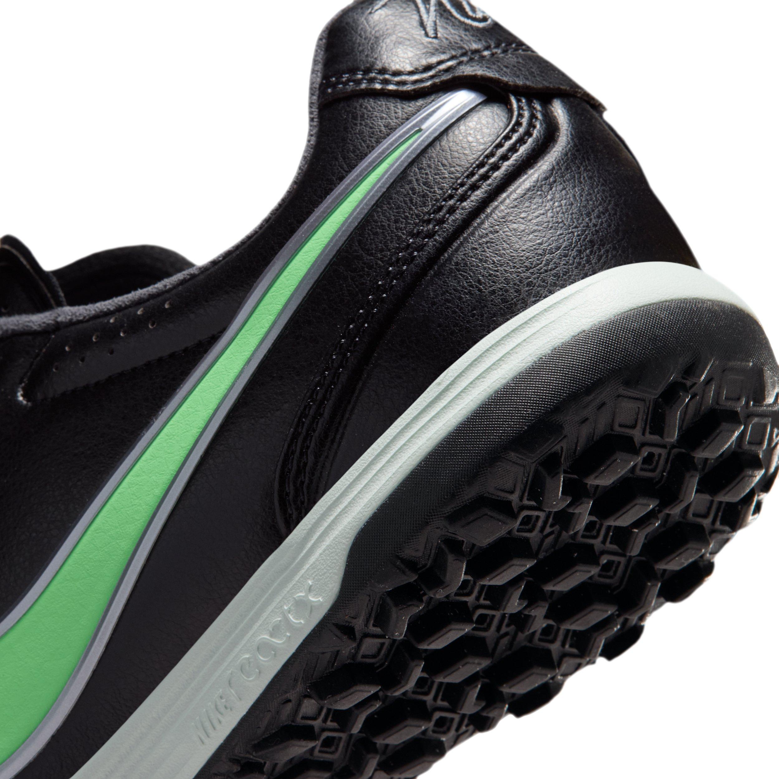 Nike Tiempo Ligera Pro Turf "Black/Black/Illusion Green" Men's Soccer Shoe - BLACK/BLACK/GREEN Thumbnail View 8
