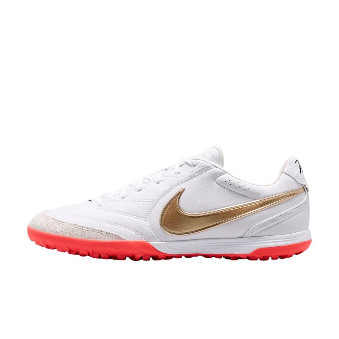 Nike Tiempo Ligera Pro Turf "White/Bright Crimson/Blur" Men's Soccer Shoe - WHITE/CRIMSON/BLUR