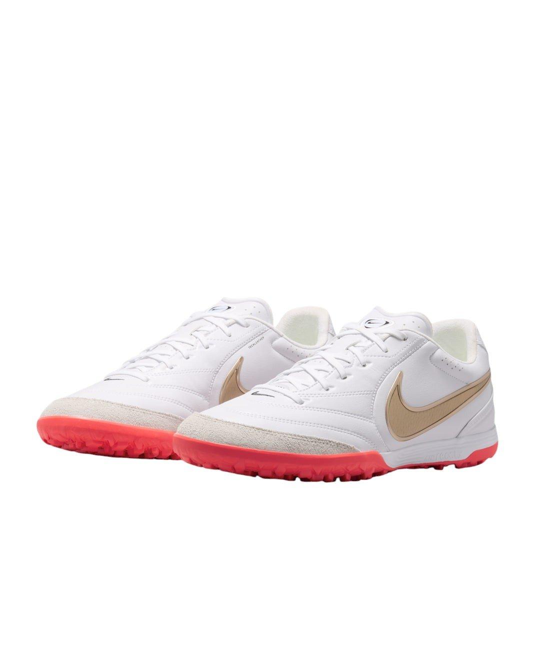 Nike Tiempo Ligera Pro Turf "White/Bright Crimson/Blur" Men's Soccer Shoe - WHITE/CRIMSON/BLUR