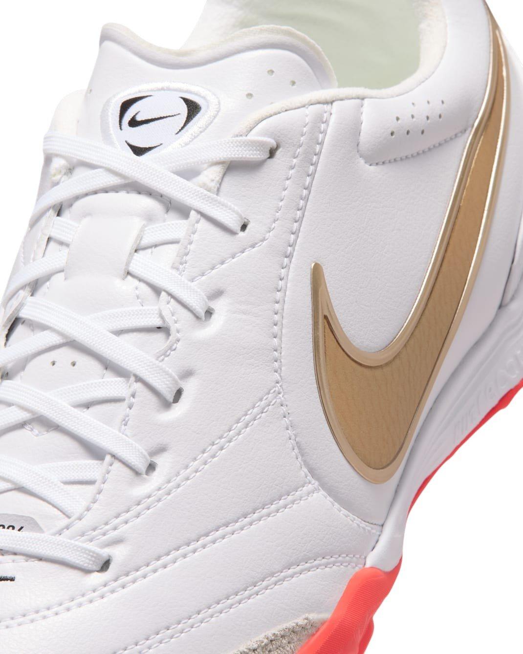 Nike Tiempo Ligera Pro Turf "White/Bright Crimson/Blur" Men's Soccer Shoe - WHITE/CRIMSON/BLUR