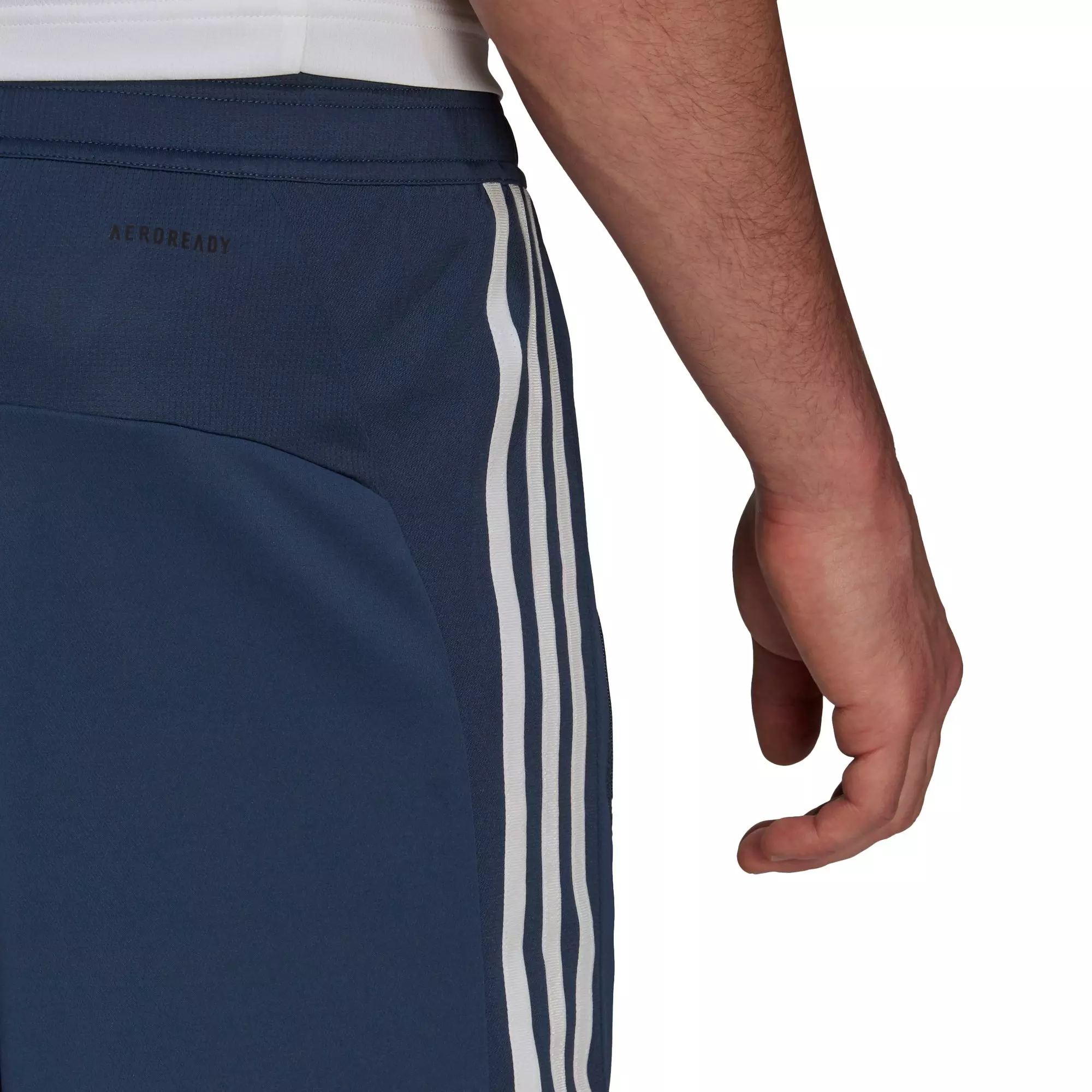 adidas Men's Navy/White Designed 2 Move 3-Stripes Primeblue Shorts (Extended Sizes) - NAVY/WHITE