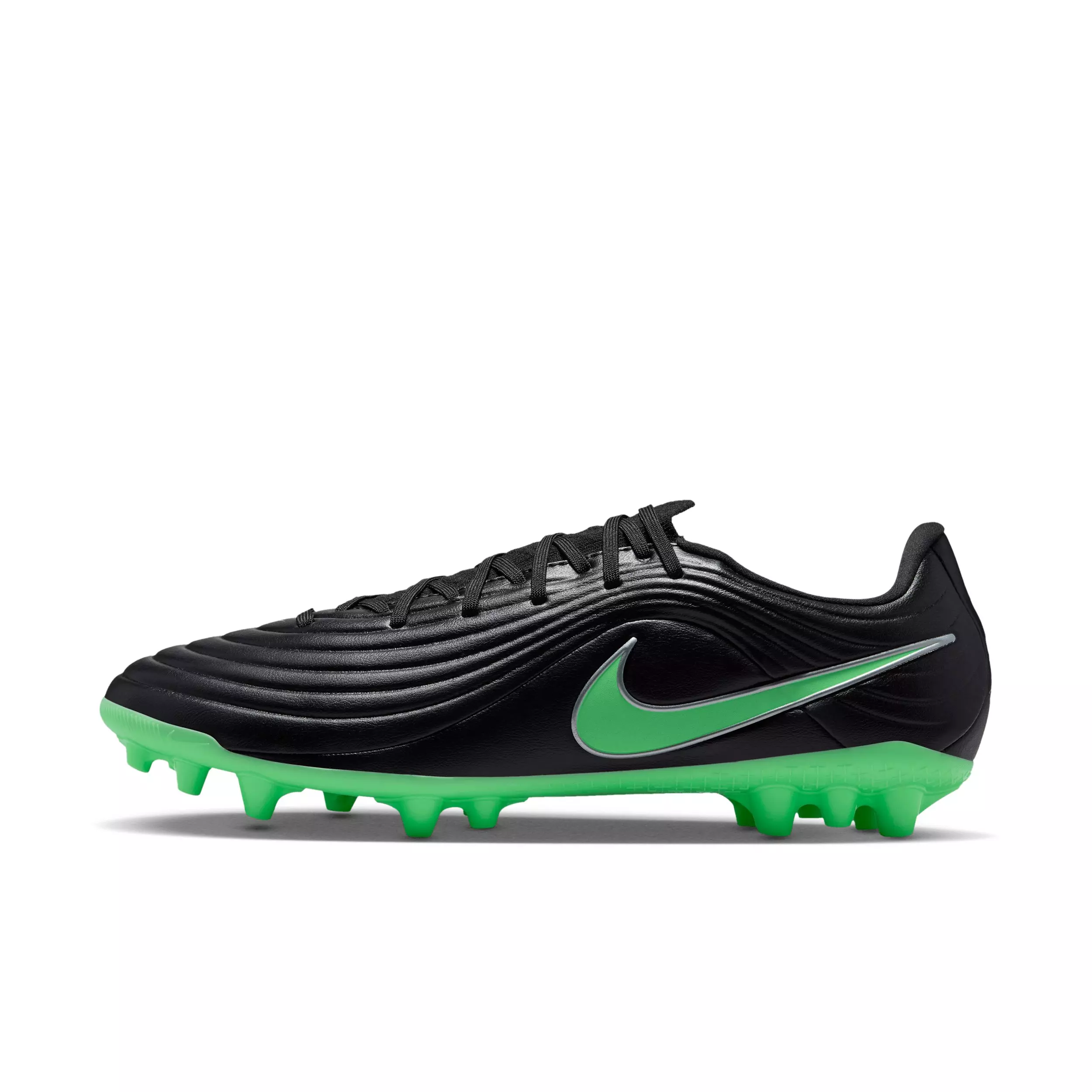Nike Tiempo Maestro Academy AG "Black/Black/Illusion Green" Men's Soccer Cleat - BLACK/BLACK/GREEN