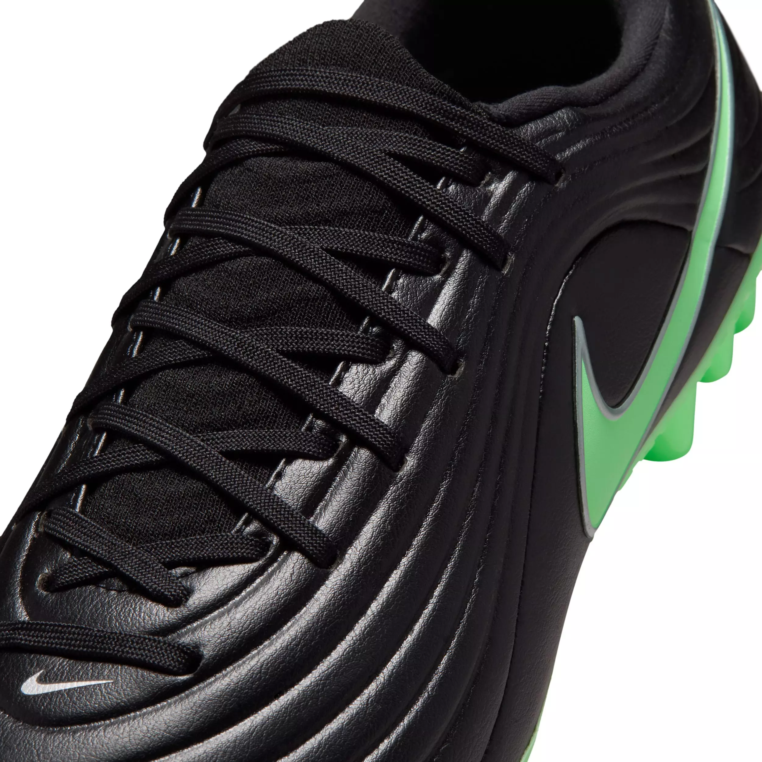 Nike Tiempo Maestro Academy AG "Black/Black/Illusion Green" Men's Soccer Cleat - BLACK/BLACK/GREEN