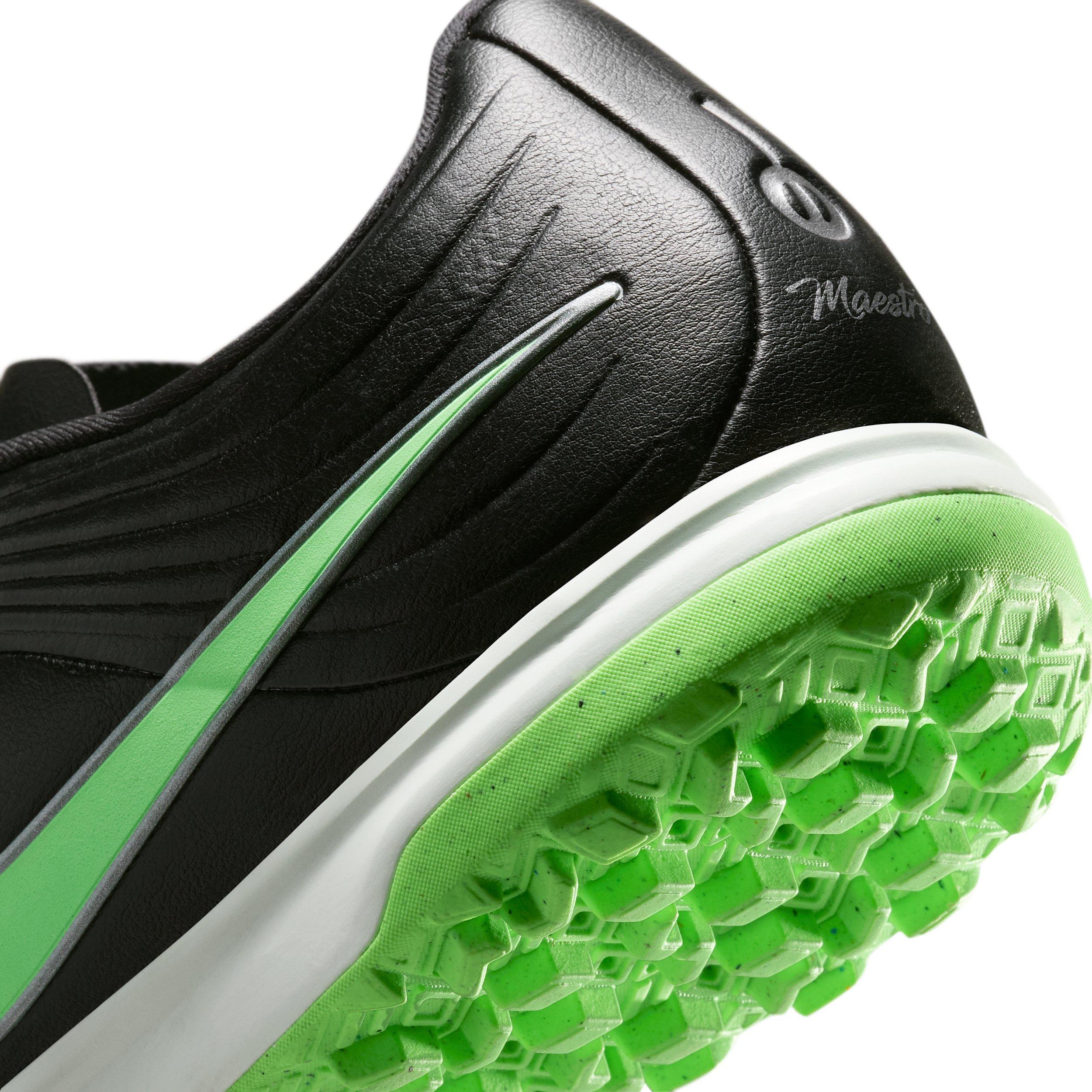 Nike Tiempo Maestro Academy Turf "Black/Black/Illusion Green" Men's Soccer Shoe - BLACK/BLACK/GREEN