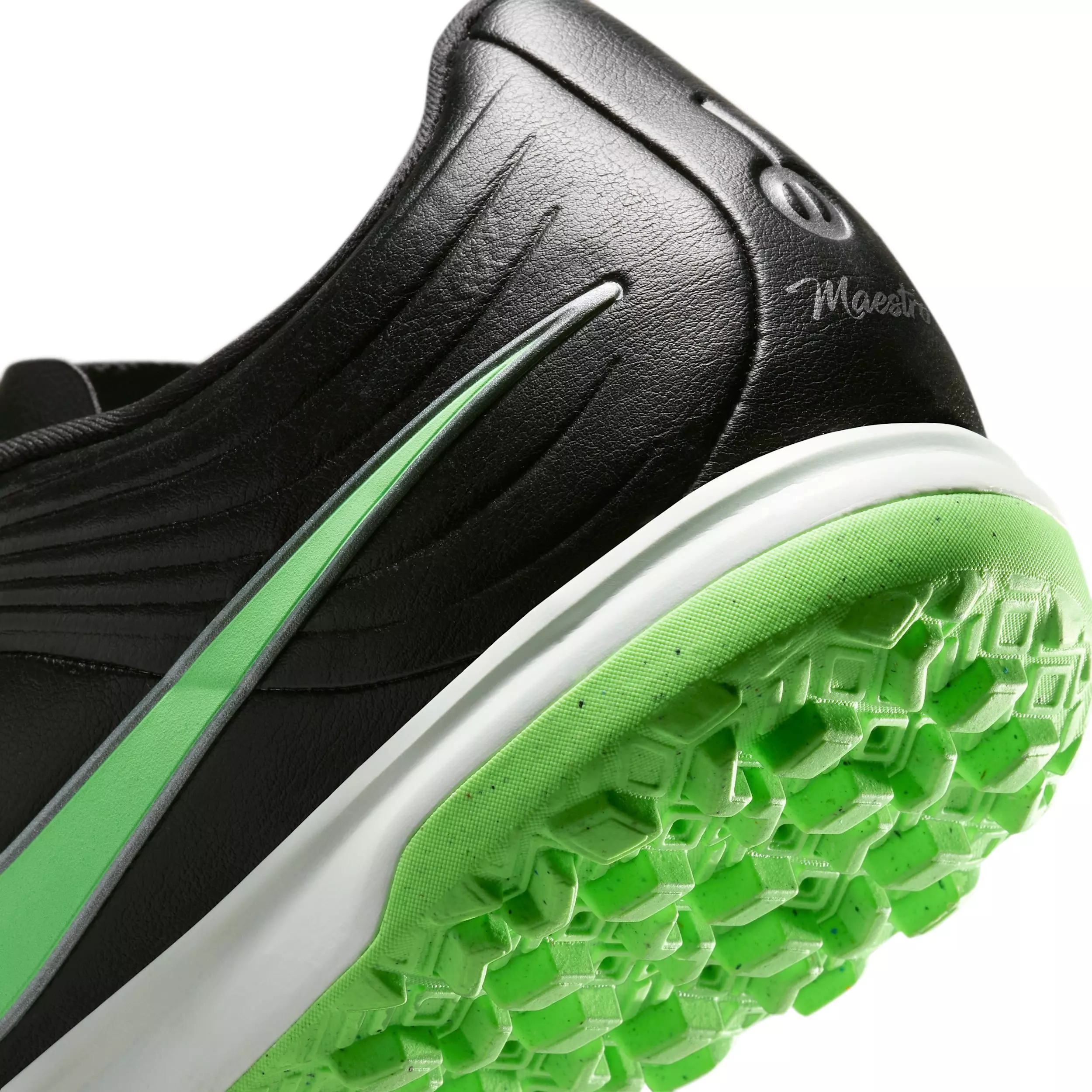 Nike Tiempo Maestro Academy Turf "Black/Black/Illusion Green" Men's Soccer Shoe - BLACK/BLACK/GREEN