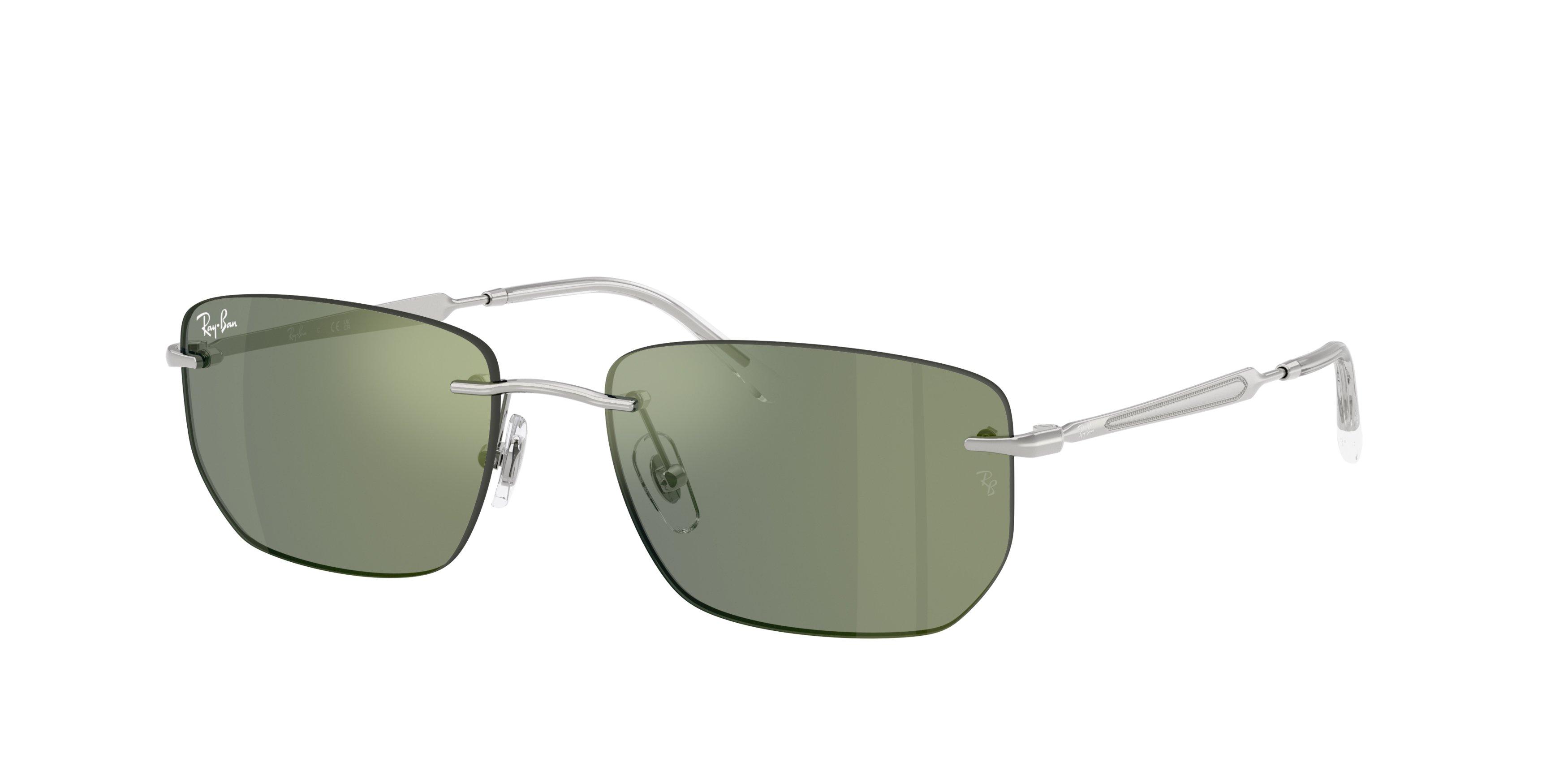 Ray-Ban RB3768 Grey Green Mirrored Sunglasses &ndash; Silver - SILVER/GREEN Thumbnail View 1