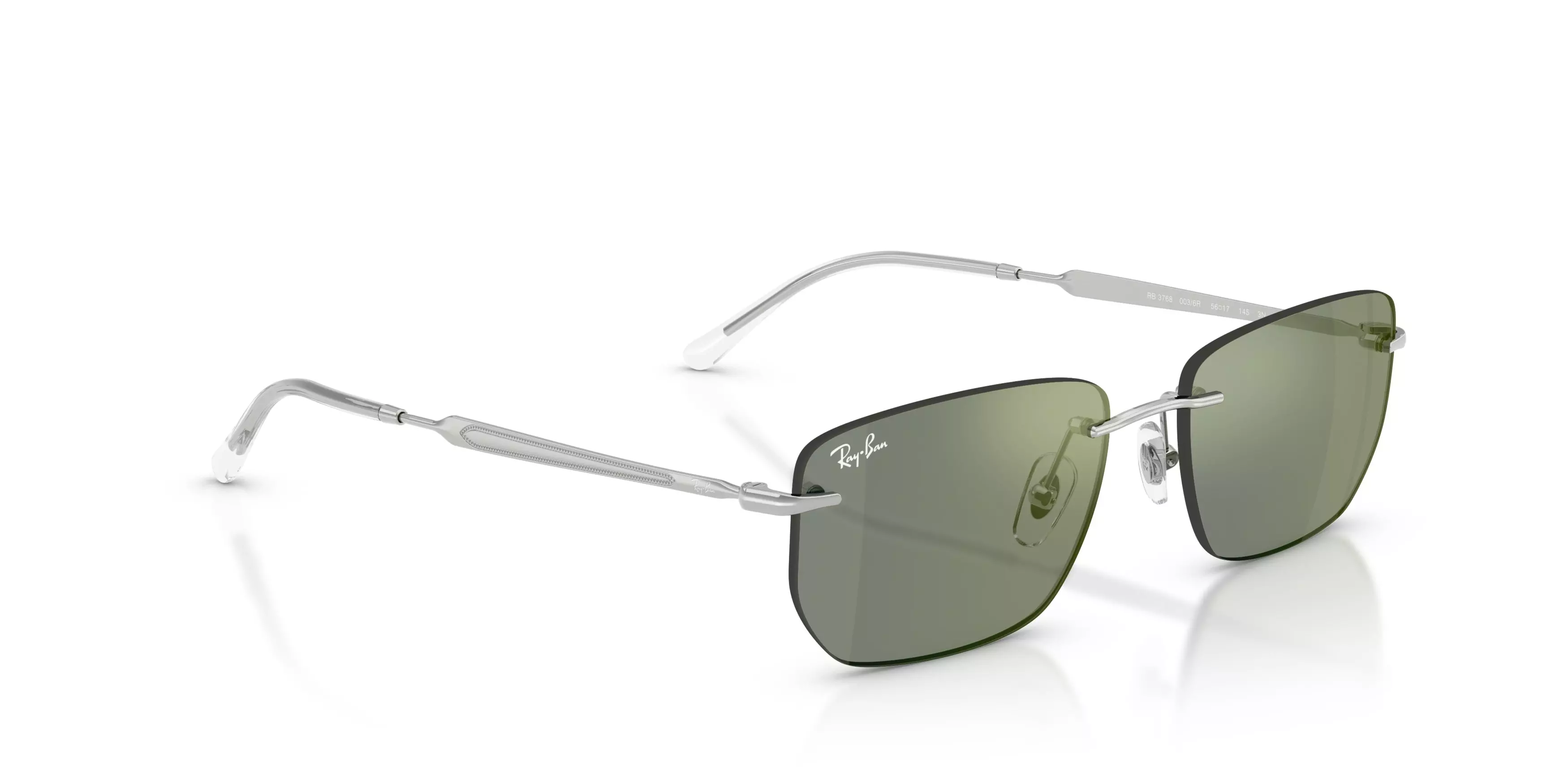 Ray-Ban RB3768 Grey Green Mirrored Sunglasses – Silver - SILVER/GREEN