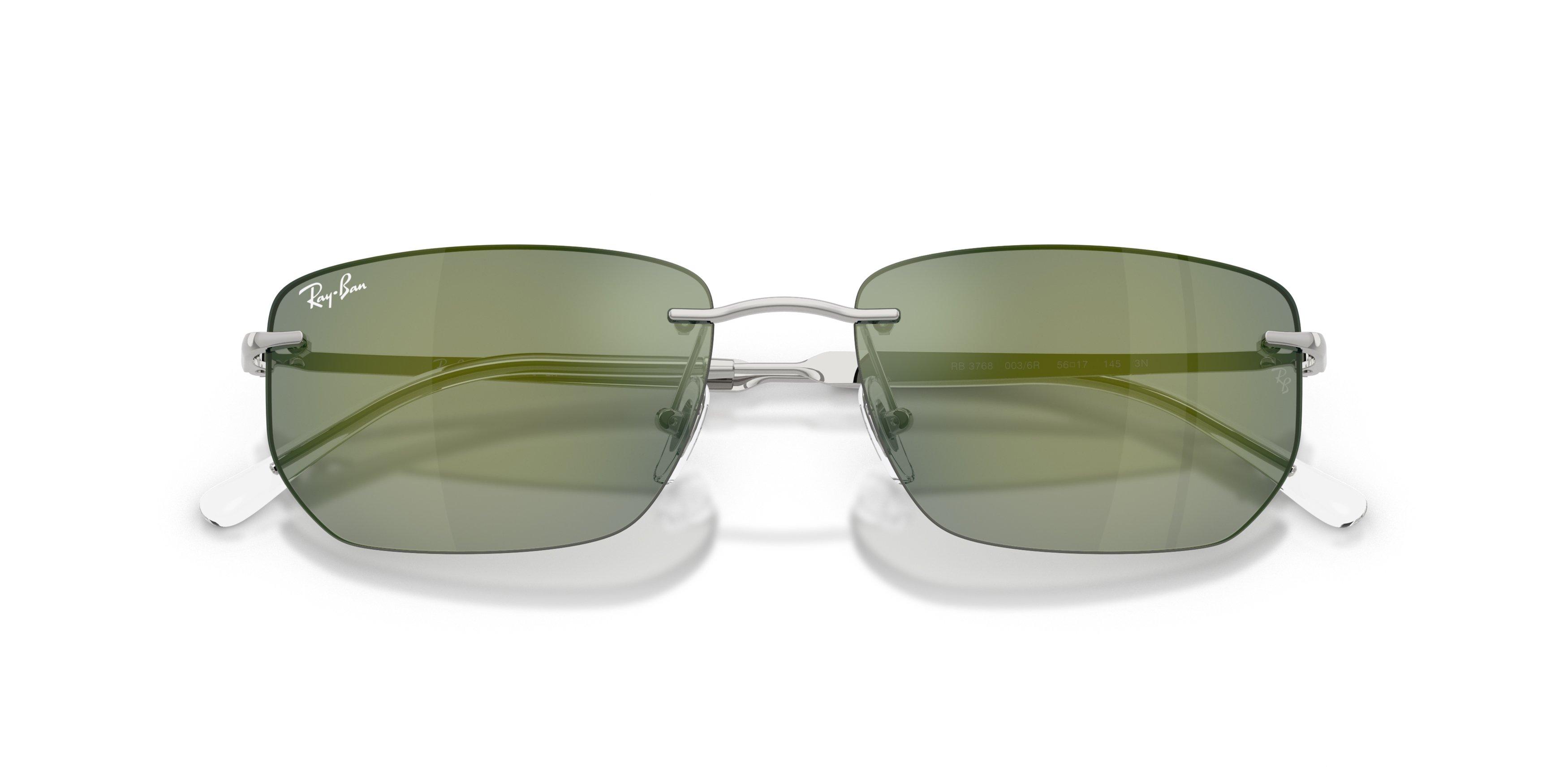 Ray-Ban RB3768 Grey Green Mirrored Sunglasses &ndash; Silver - SILVER/GREEN Thumbnail View 6