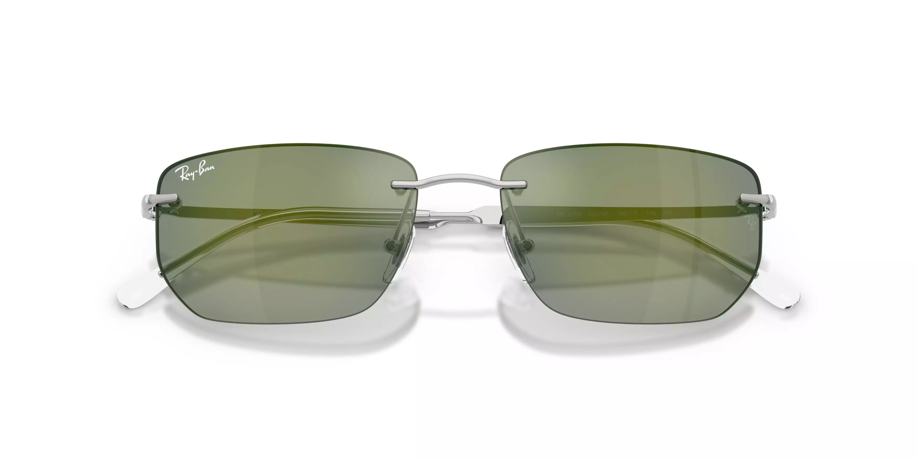 Ray-Ban RB3768 Grey Green Mirrored Sunglasses – Silver - SILVER/GREEN