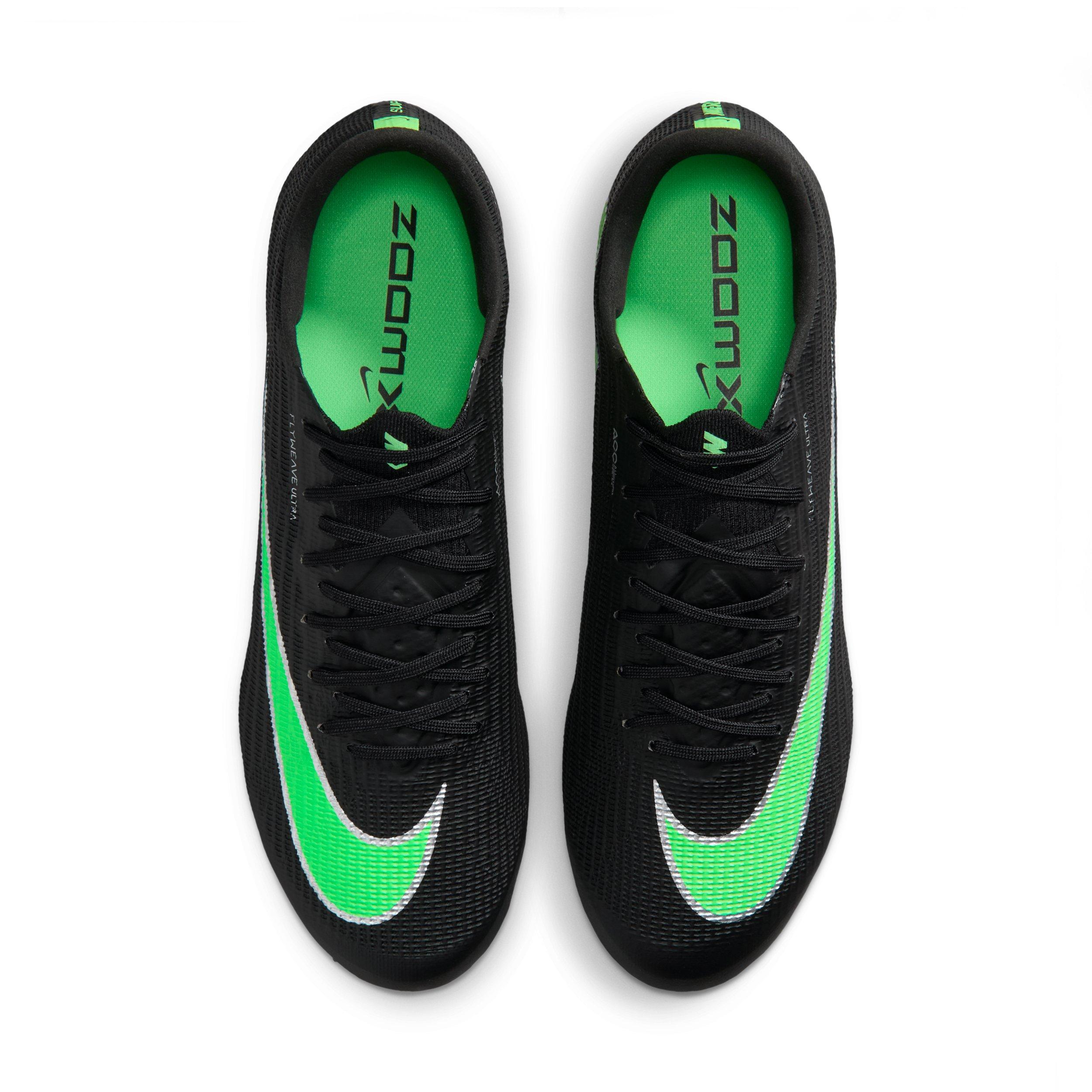 Nike Mercurial Superfly 11 Elite AG "Black/Black/Illusion Green" Men's Soccer Cleat - BLACK/BLACK/GREEN