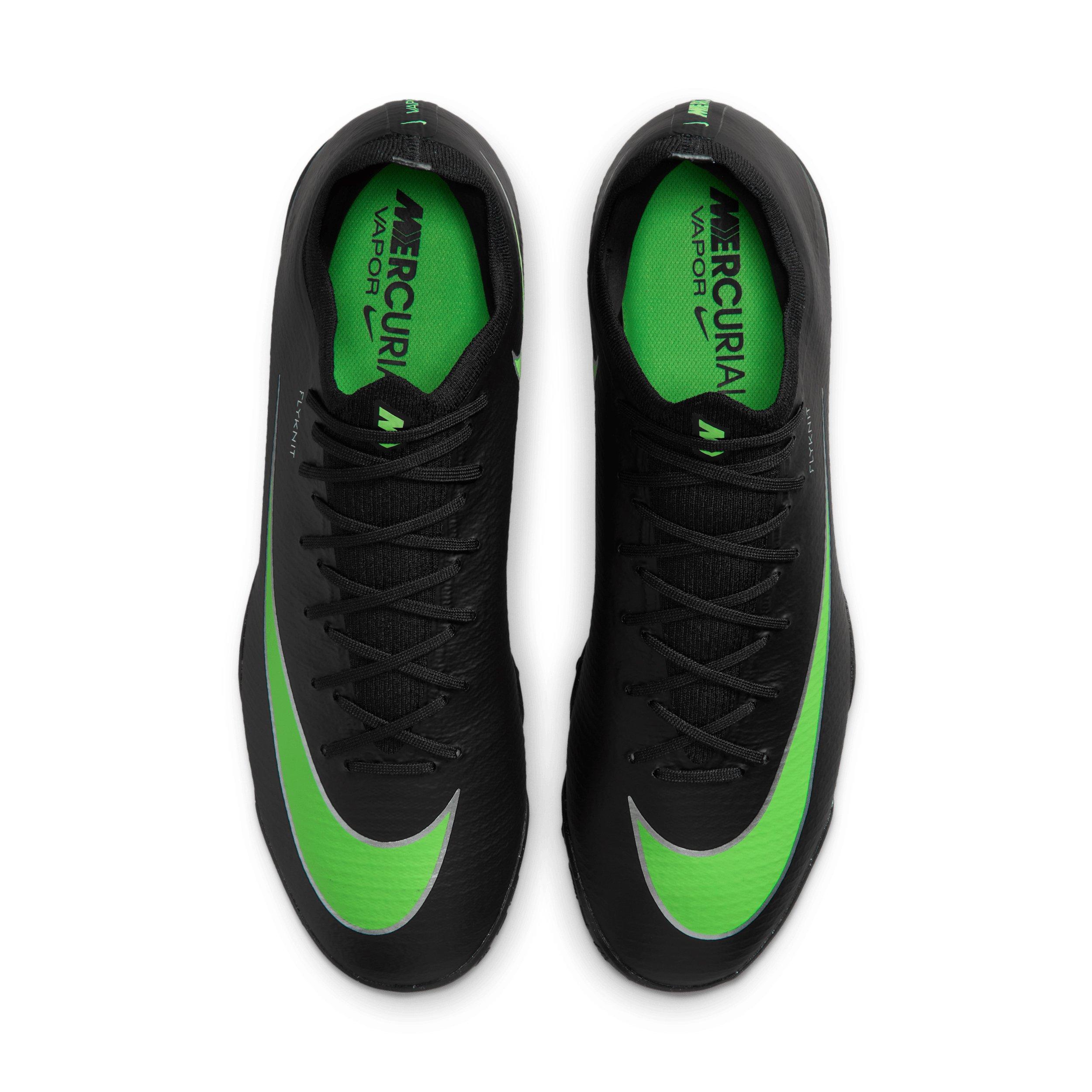 Nike Mercurial Vapor 17 Pro Turf "Black/Black/Illusion Green" Men's Soccer Shoe - BLACK/BLACK/GREEN Thumbnail View 4