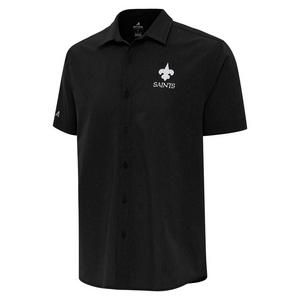 Antigua Men's New Orleans Saints Activate Woven Shirt-Black