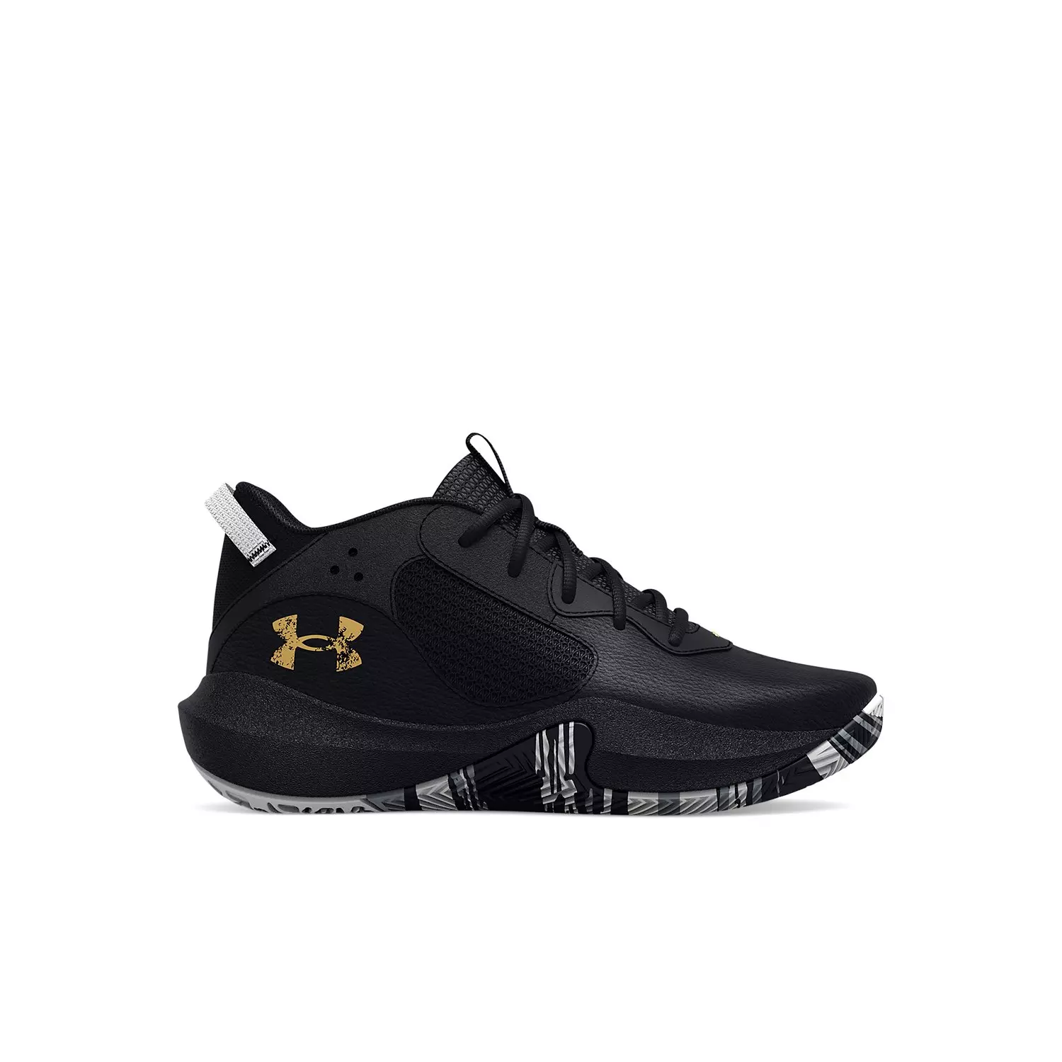 Under Armour Lockdown 6 "Black/White/Gold" Preschool Boys' Basketball Shoe - BLACK/WHITE/GOLD