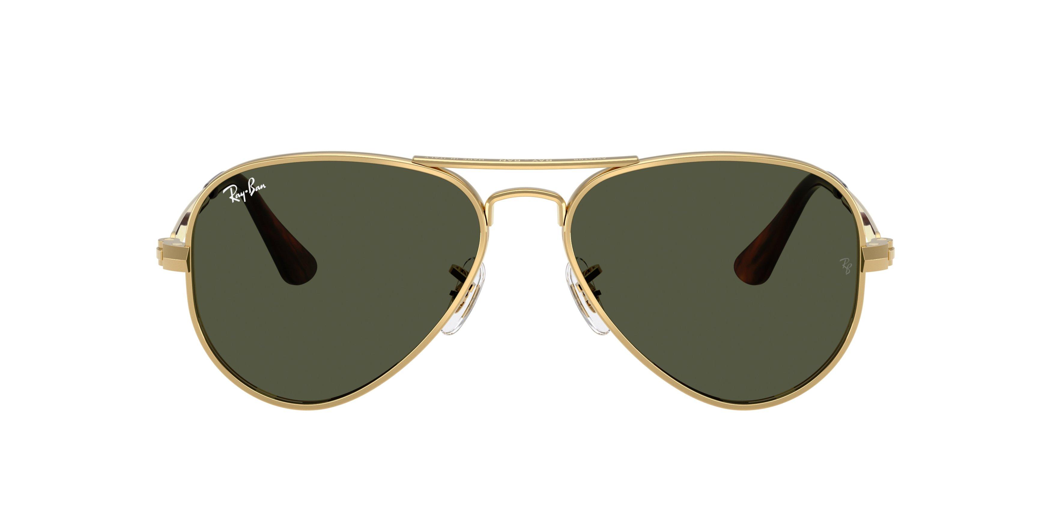 Ray-Ban Aviator Max Green Sunglasses &ndash; Polished Arista Gold - GOLD/GREEN Thumbnail View 2