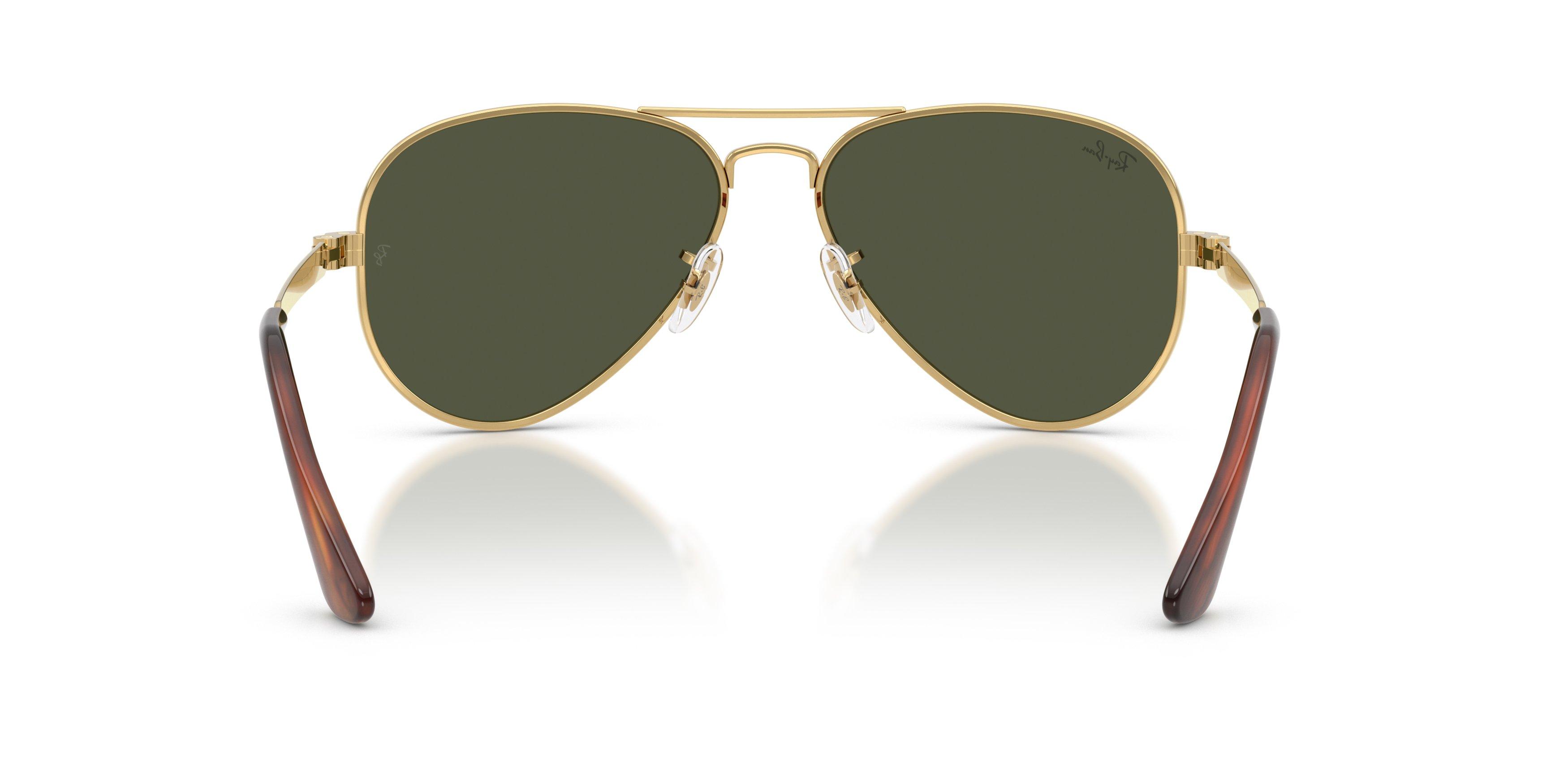 Ray-Ban Aviator Max Green Sunglasses &ndash; Polished Arista Gold - GOLD/GREEN Thumbnail View 3