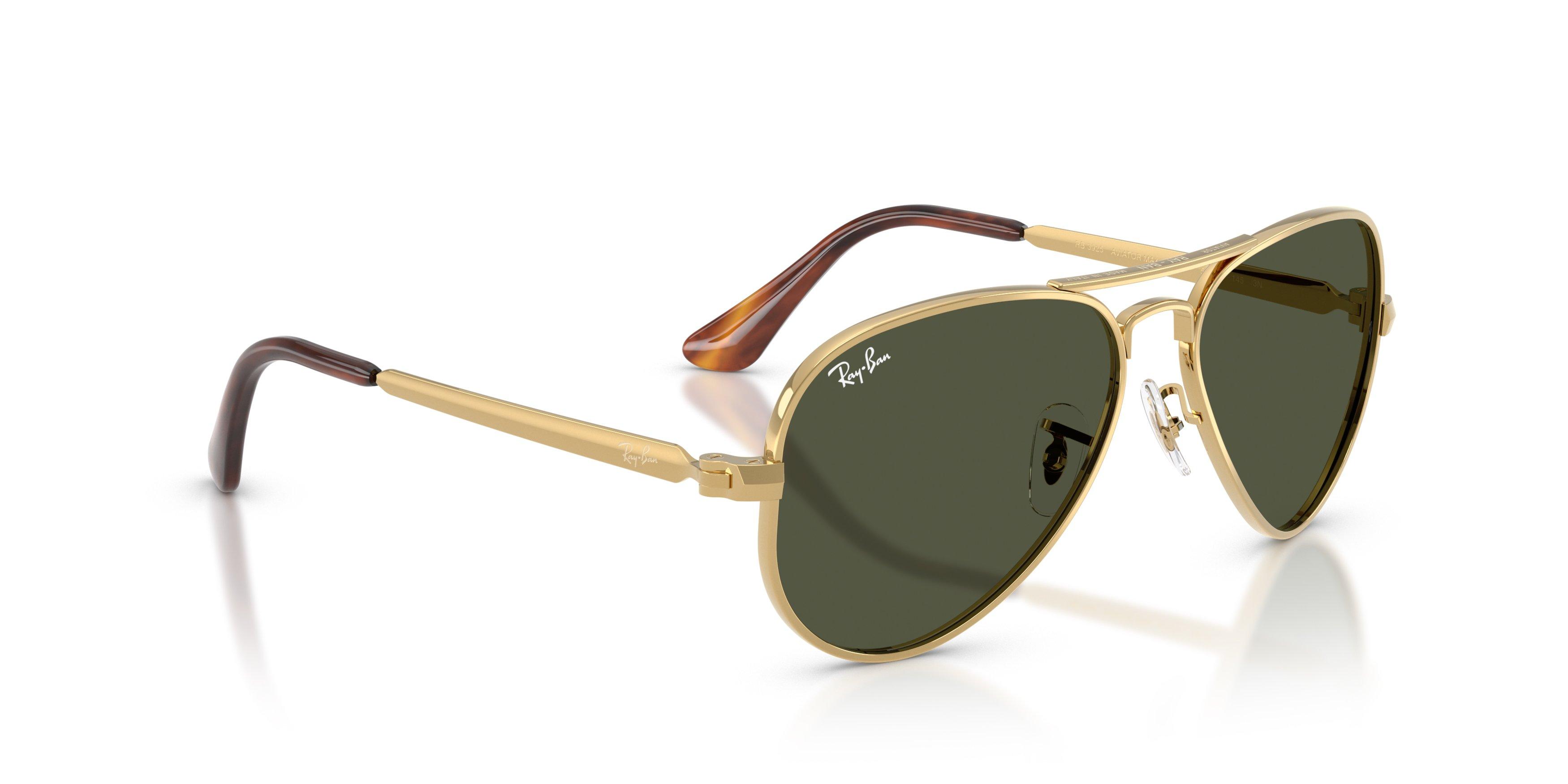 Ray-Ban Aviator Max Green Sunglasses &ndash; Polished Arista Gold - GOLD/GREEN Thumbnail View 4