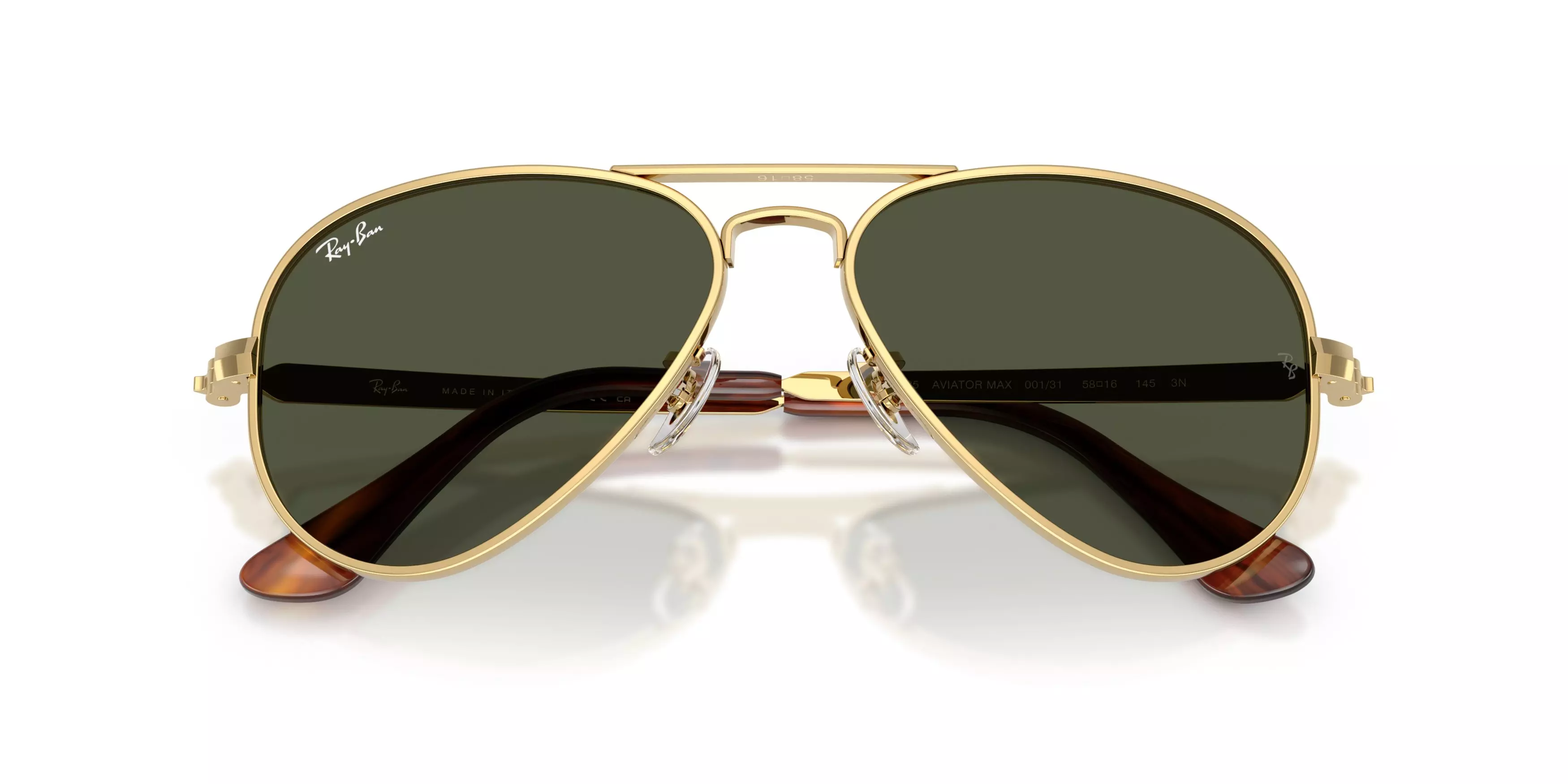 Ray-Ban Aviator Max Green Sunglasses – Polished Arista Gold - GOLD/GREEN