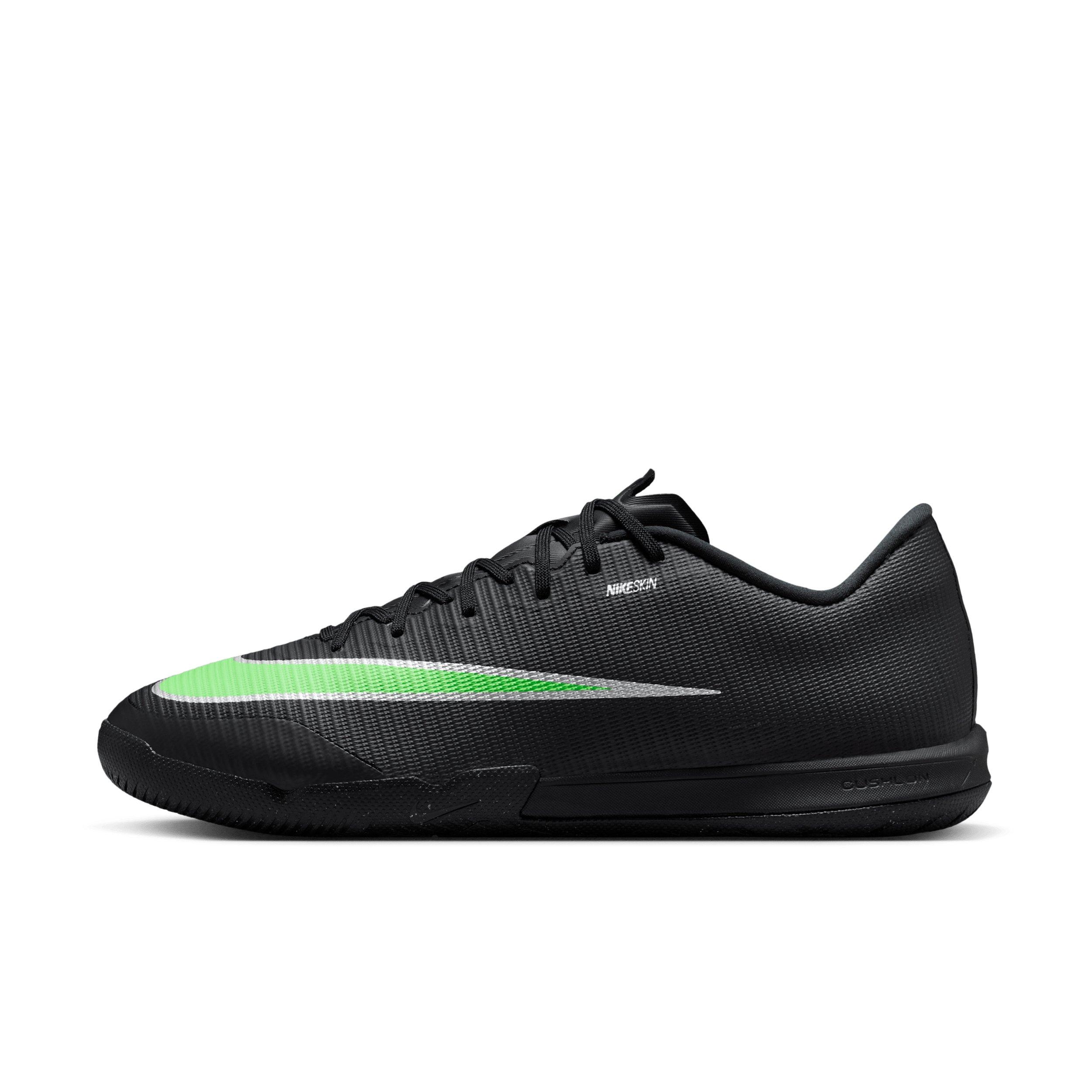 Nike Mercurial Vapor 17 Academy IC "Black/Black/Illusion Green" Men's Soccer Shoe - BLACK/BLACK/GREEN Thumbnail View 2