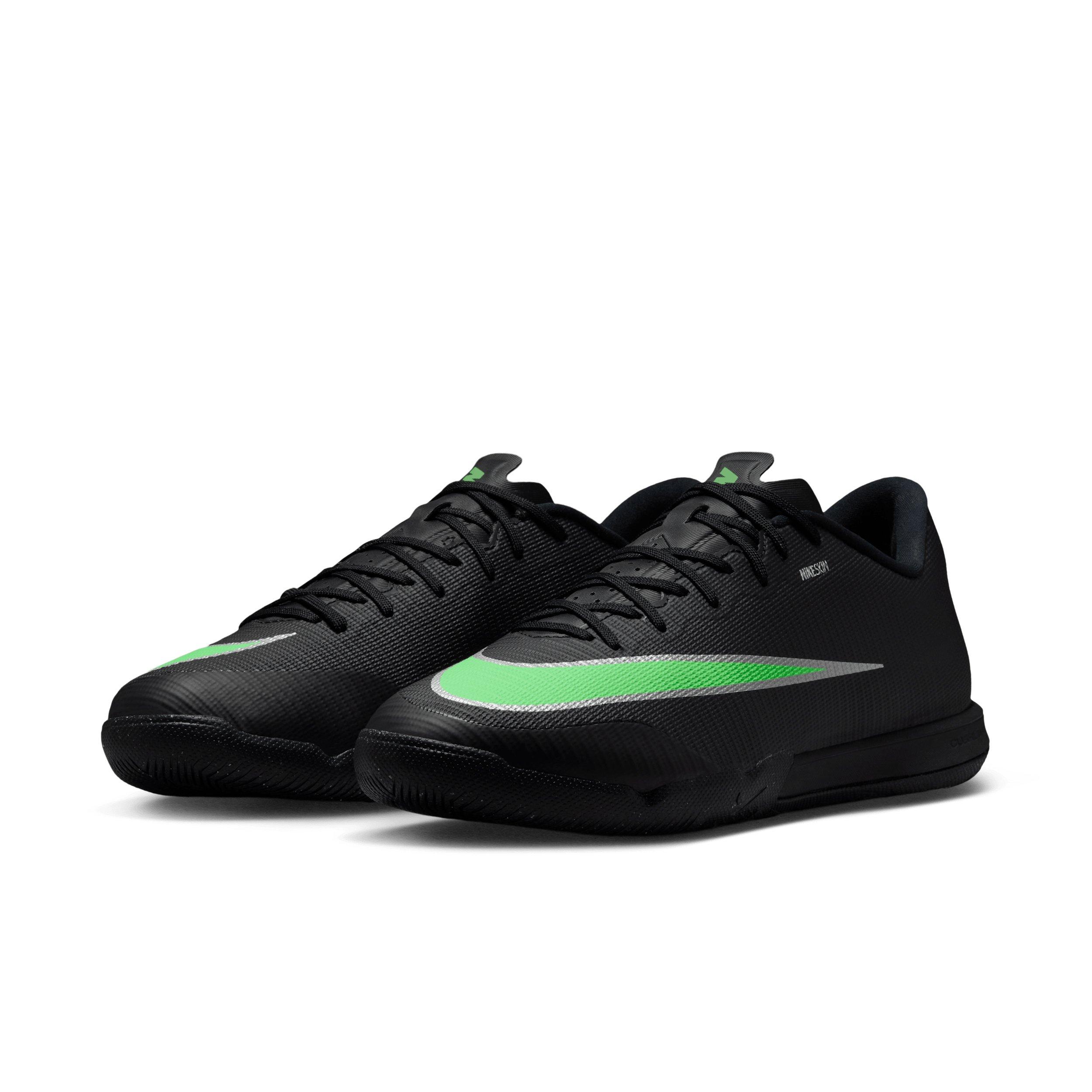 Nike Mercurial Vapor 17 Academy IC "Black/Black/Illusion Green" Men's Soccer Shoe - BLACK/BLACK/GREEN Thumbnail View 3