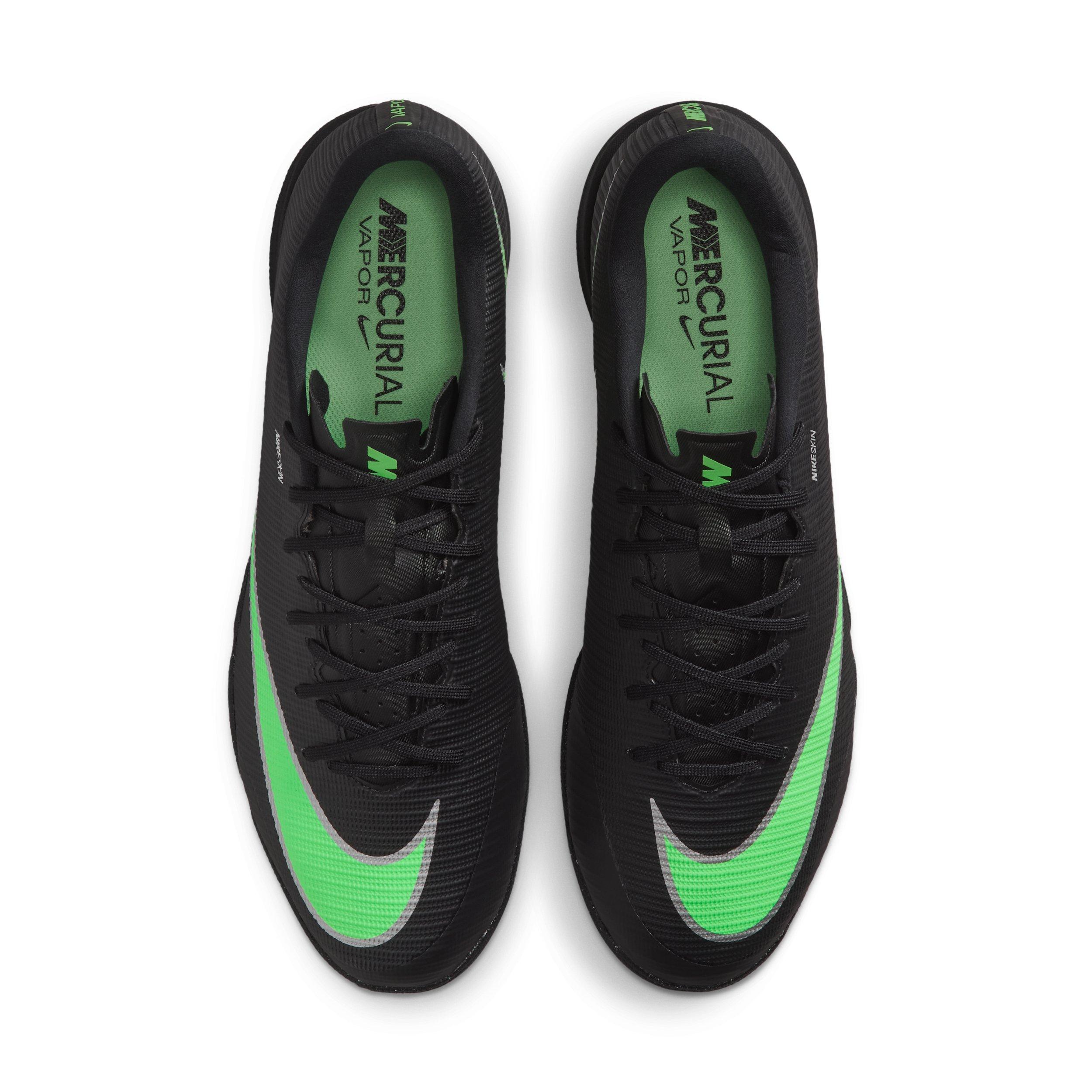 Nike Mercurial Vapor 17 Academy IC "Black/Black/Illusion Green" Men's Soccer Shoe - BLACK/BLACK/GREEN Thumbnail View 4