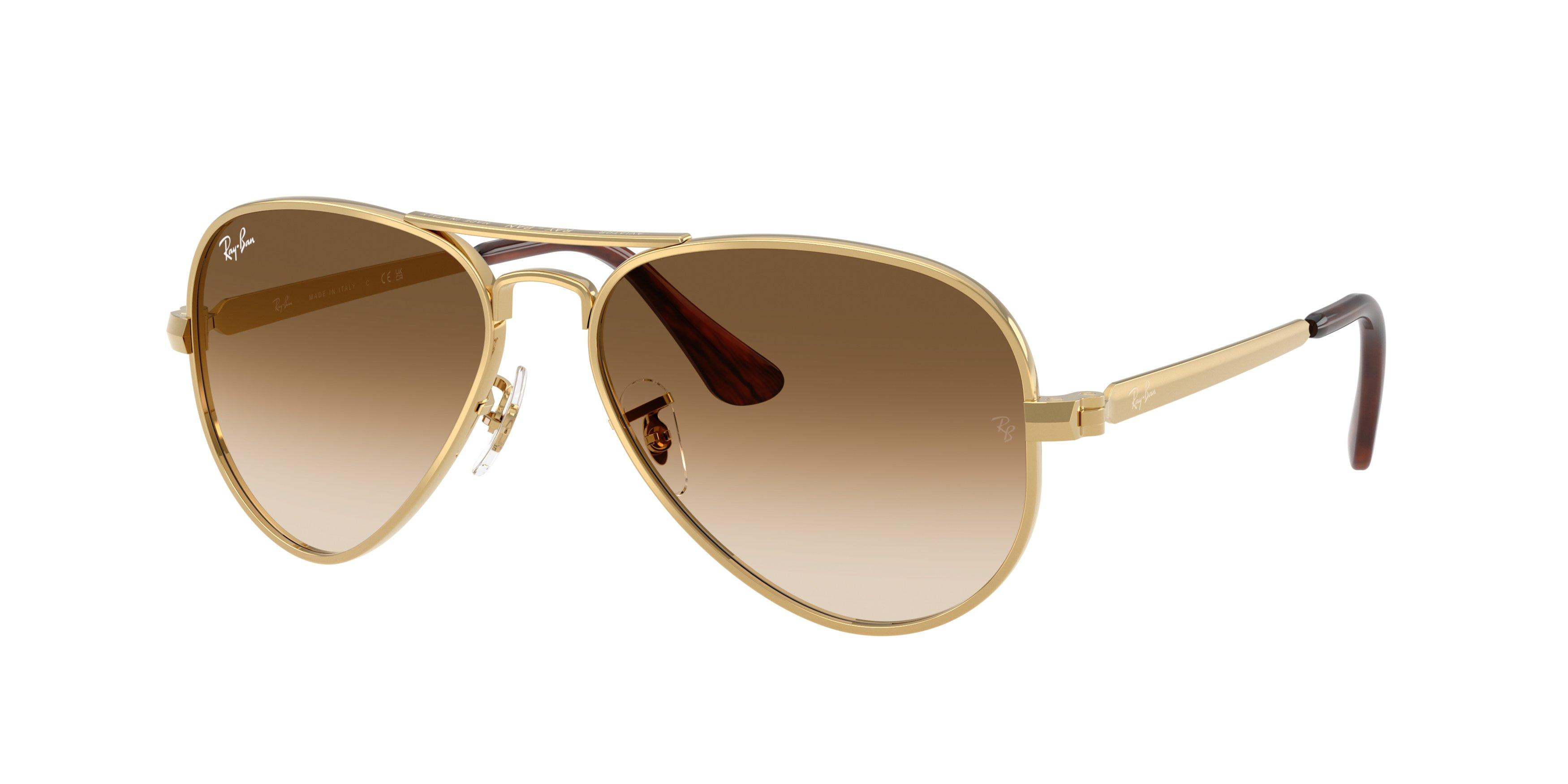 Ray-Ban Aviator Max Clear Gradient Brown Sunglasses &ndash; Polished Arista Gold - GOLD/BROWN Thumbnail View 1