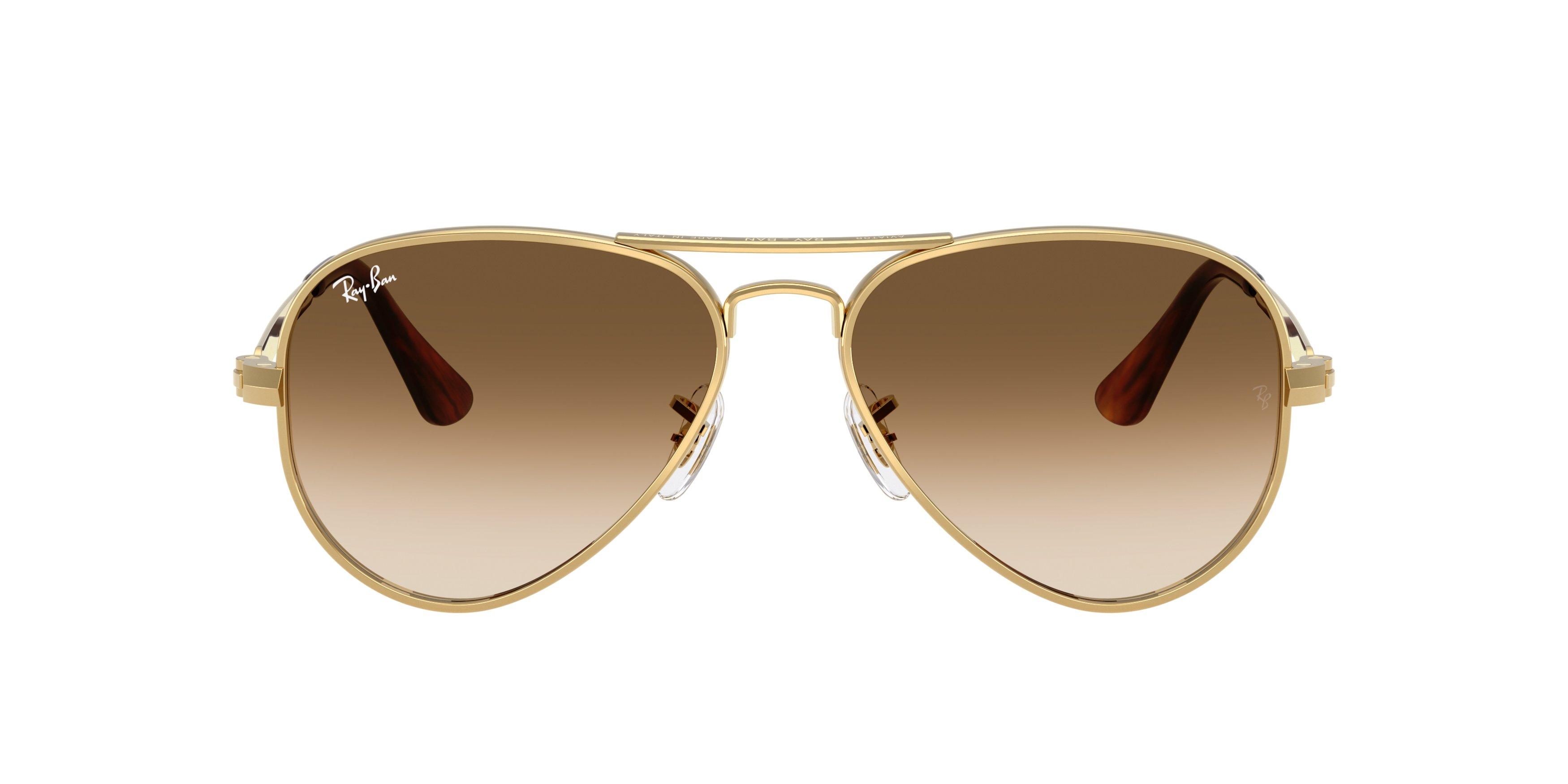 Ray-Ban Aviator Max Clear Gradient Brown Sunglasses &ndash; Polished Arista Gold - GOLD/BROWN Thumbnail View 2