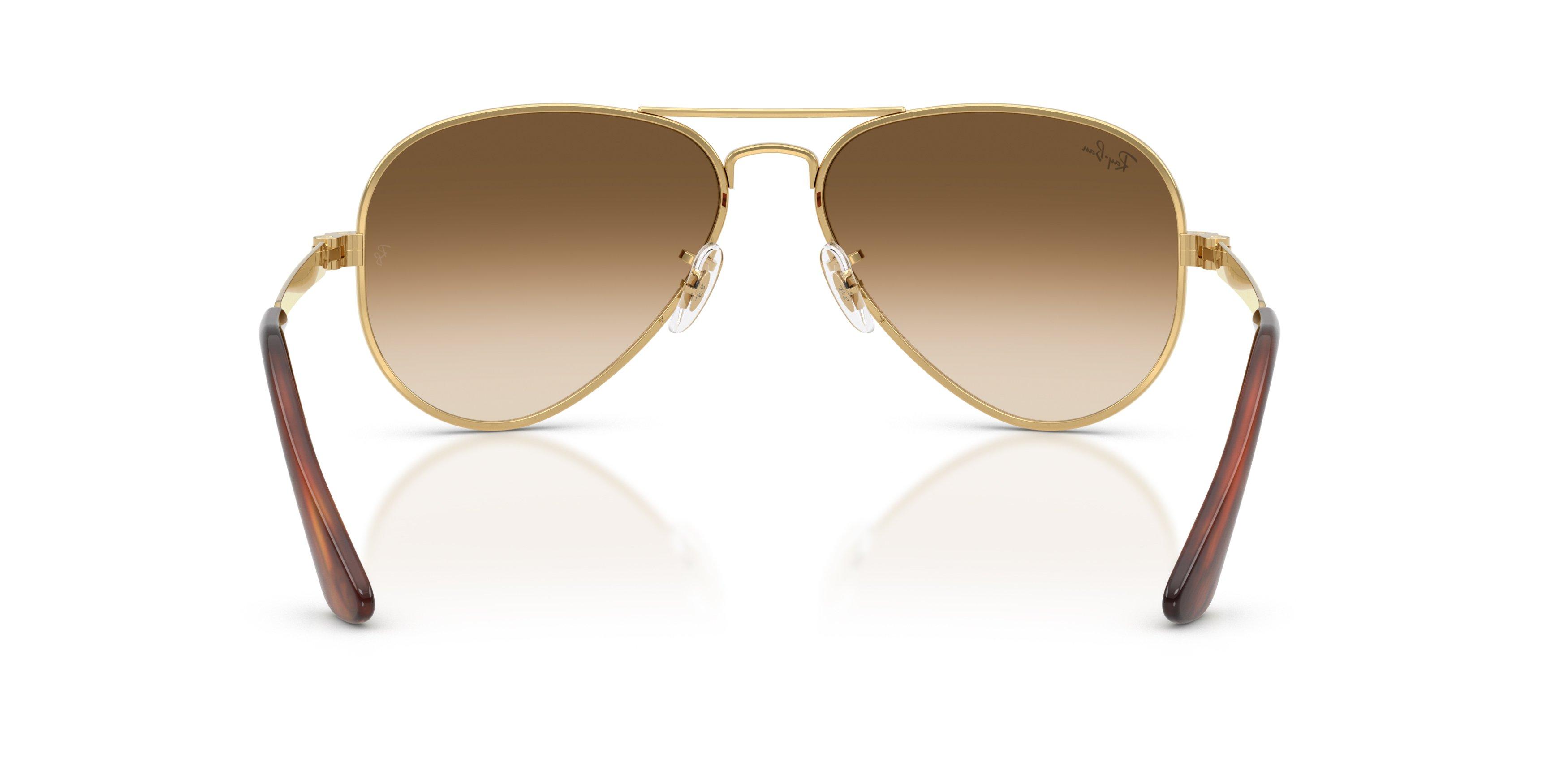 Ray-Ban Aviator Max Clear Gradient Brown Sunglasses &ndash; Polished Arista Gold - GOLD/BROWN Thumbnail View 3