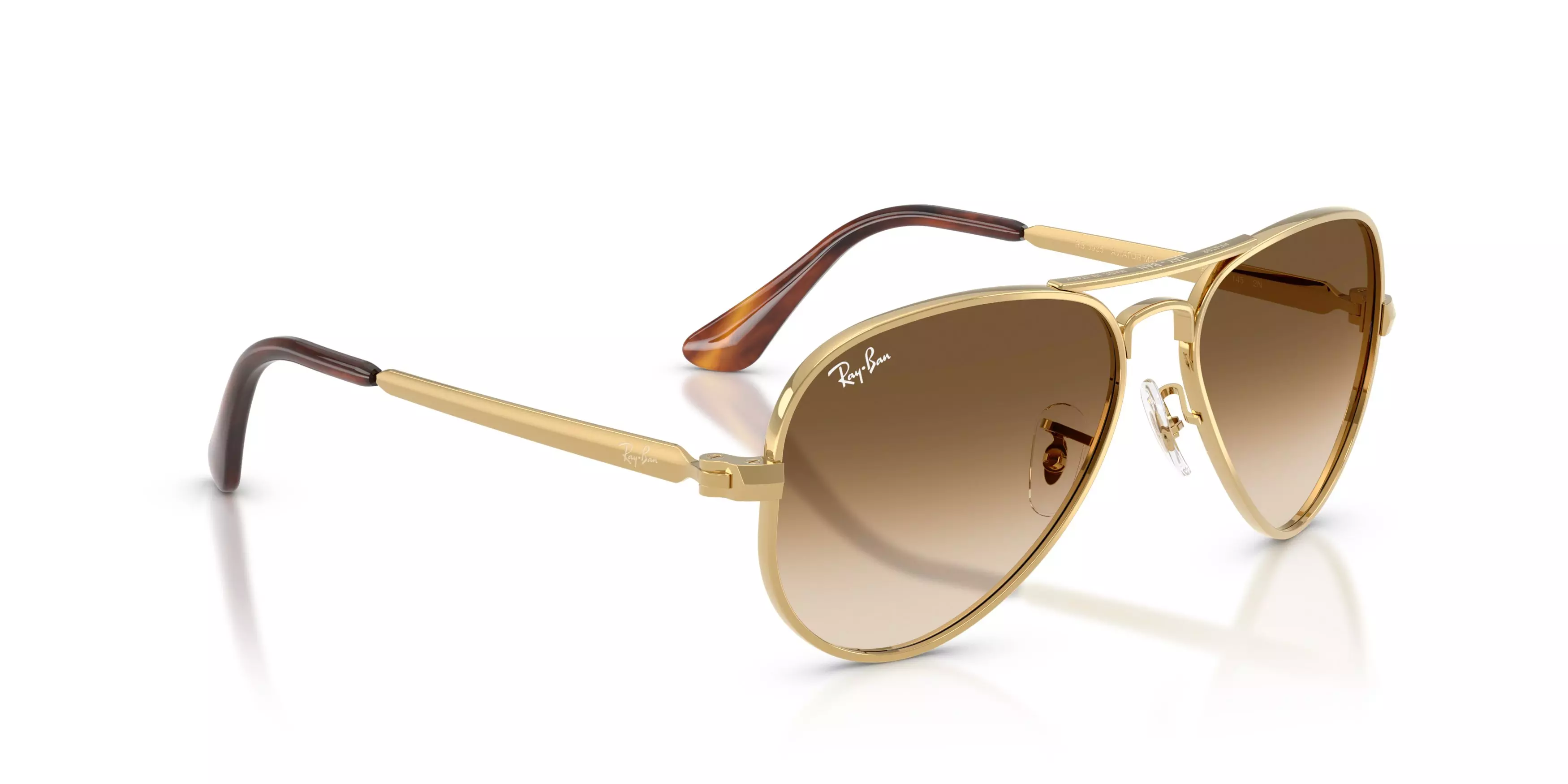 Ray-Ban Aviator Max Clear Gradient Brown Sunglasses – Polished Arista Gold - GOLD/BROWN