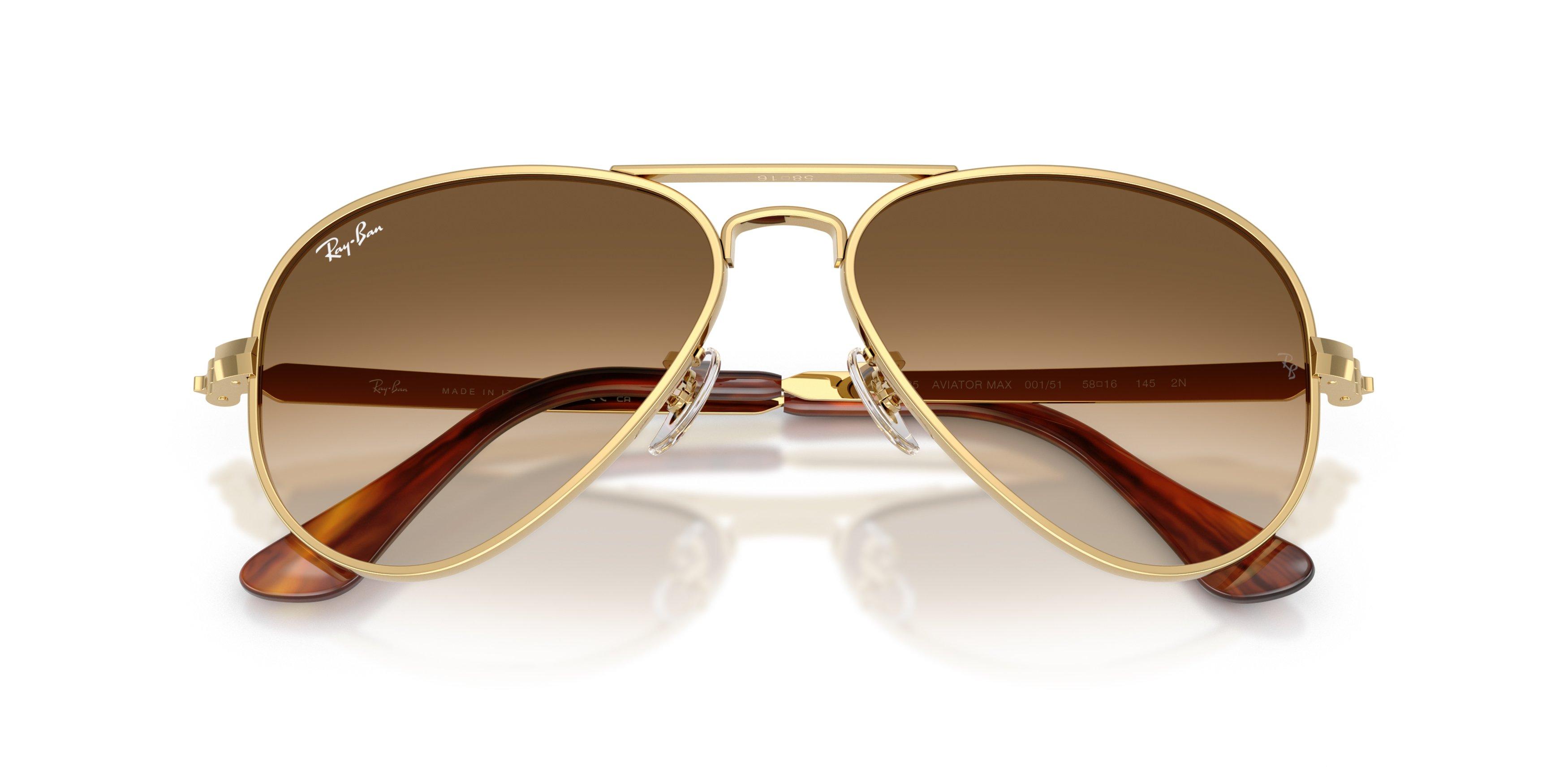 Ray-Ban Aviator Max Clear Gradient Brown Sunglasses &ndash; Polished Arista Gold - GOLD/BROWN Thumbnail View 6