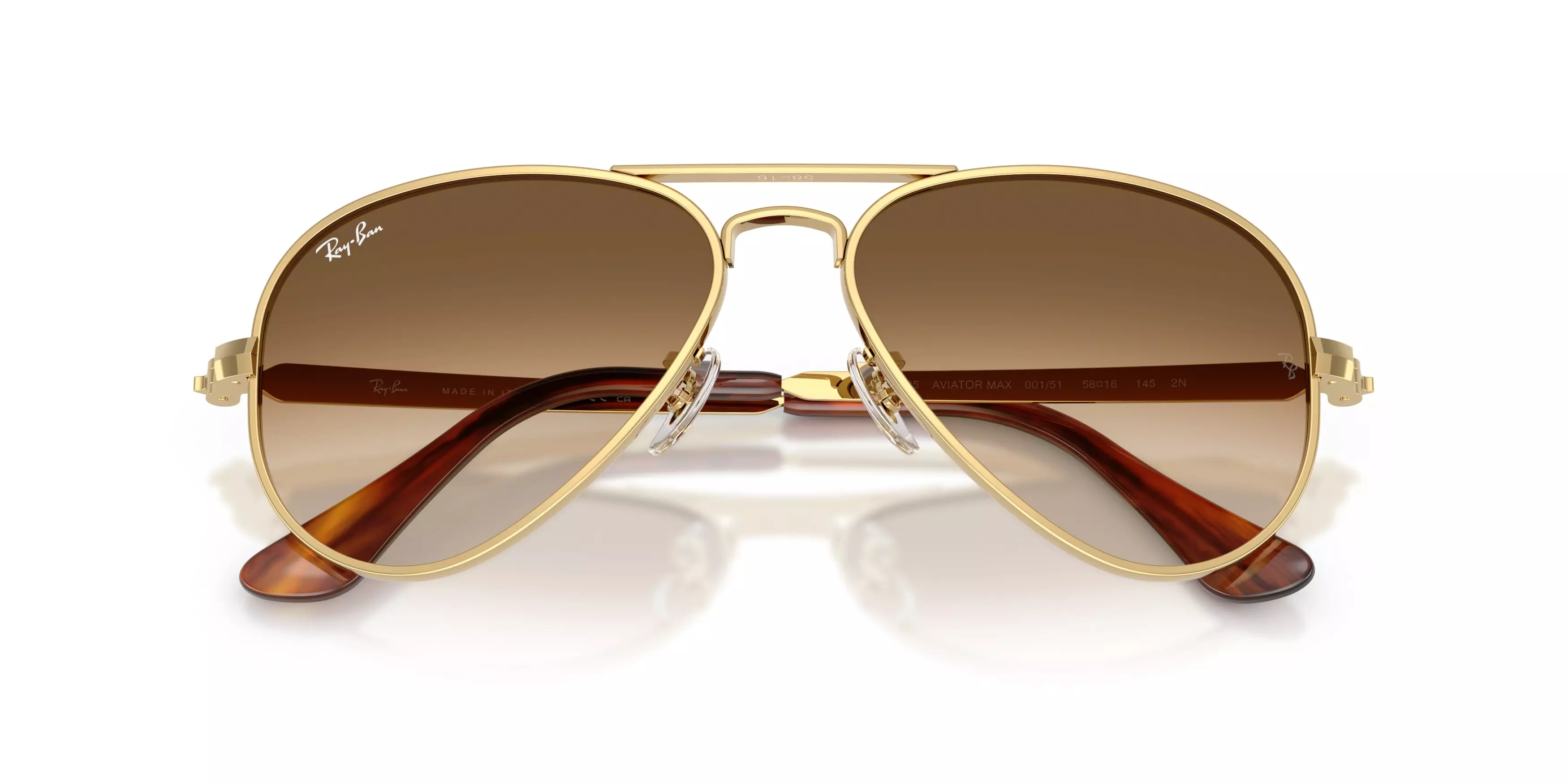 Ray-Ban Aviator Max Clear Gradient Brown Sunglasses – Polished Arista Gold - GOLD/BROWN