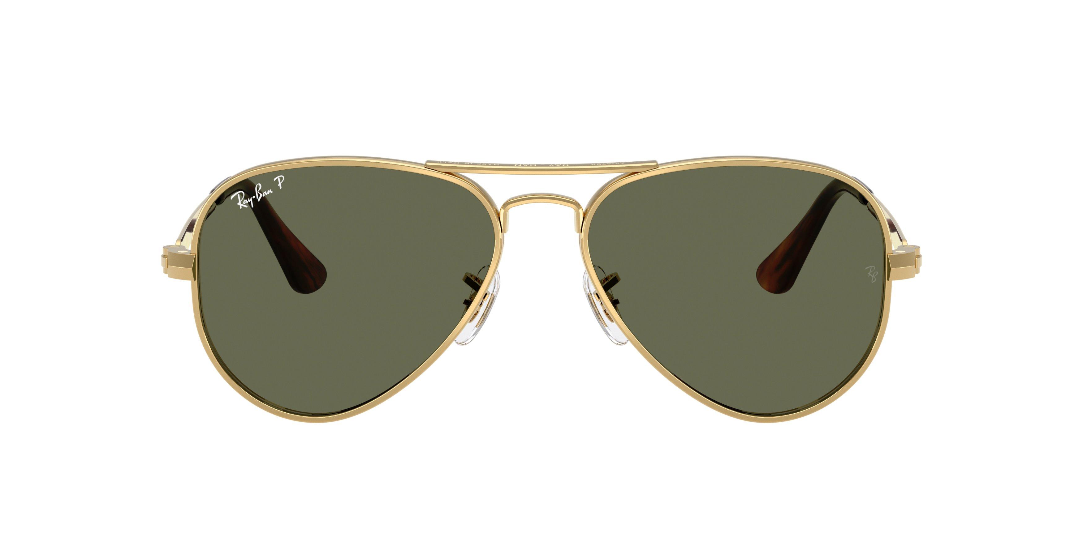 Ray-Ban Aviator Max Green Polarized Sunglasses &ndash; Polished Arista Gold - GOLD/GREEN Thumbnail View 2