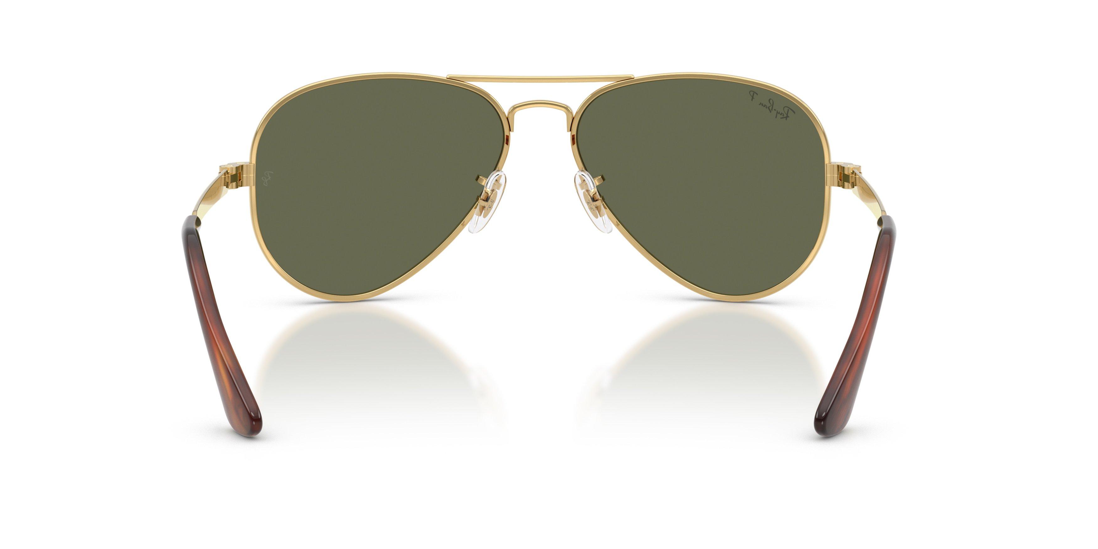 Ray-Ban Aviator Max Green Polarized Sunglasses &ndash; Polished Arista Gold - GOLD/GREEN Thumbnail View 3