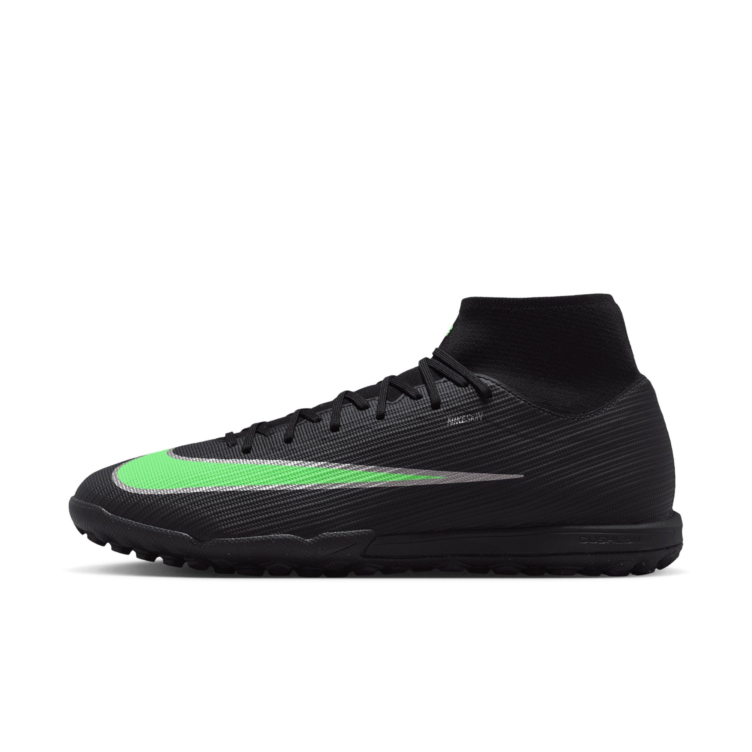 Nike Mercurial Superfly 11 Academy Turf "Black/Black/Illusion Green" Men's Soccer Shoe - BLACK/BLACK/GREEN Thumbnail View 2