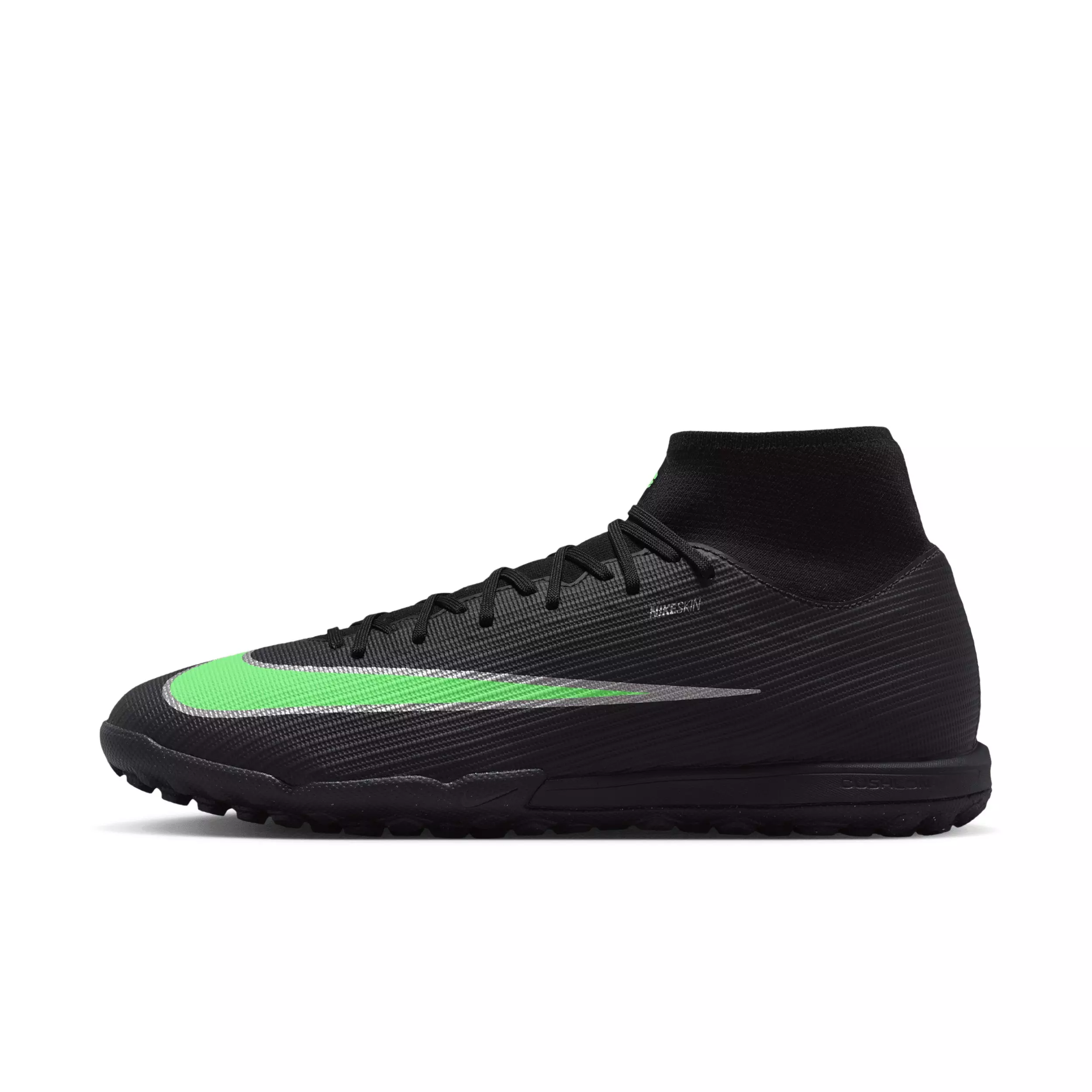 Nike Mercurial Superfly 11 Academy Turf "Black/Black/Illusion Green" Men's Soccer Shoe - BLACK/BLACK/GREEN