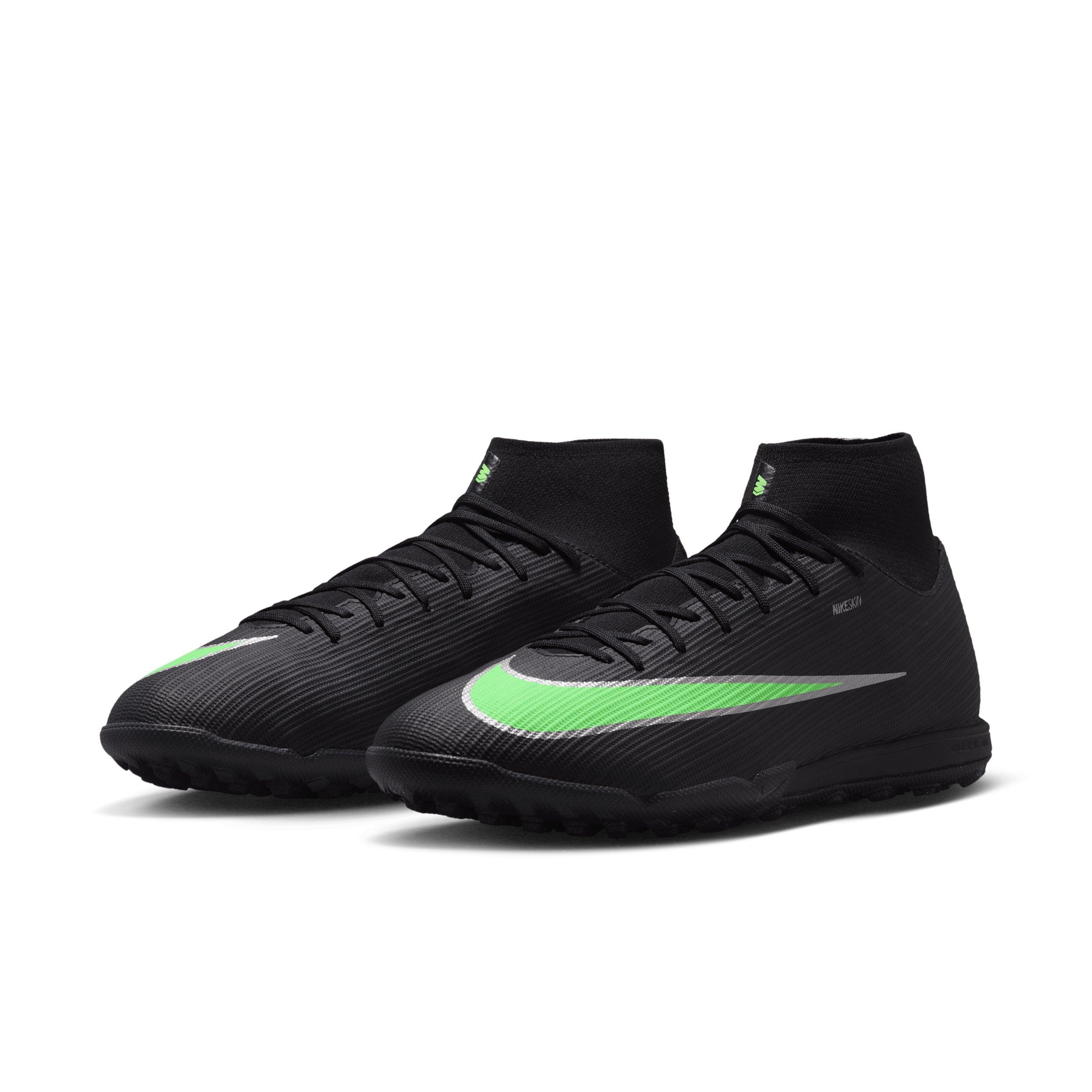 Nike Mercurial Superfly 11 Academy Turf "Black/Black/Illusion Green" Men's Soccer Shoe - BLACK/BLACK/GREEN Thumbnail View 3